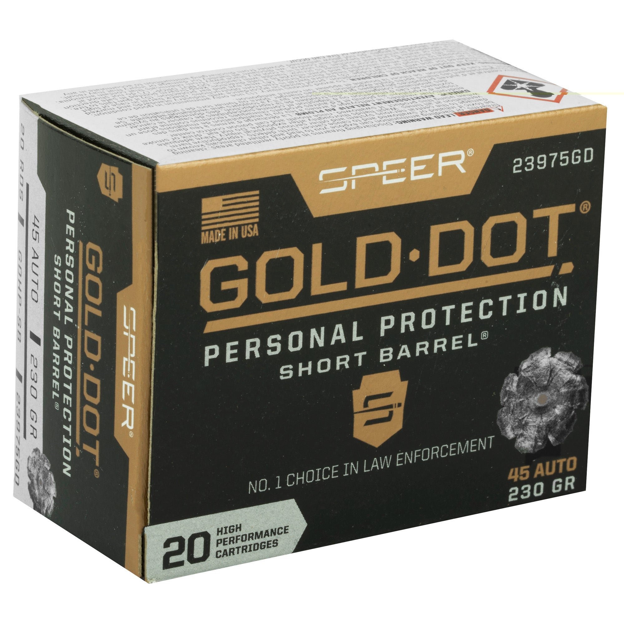 Spr Gold Dot 45acp 230g Hp Sb 20/200