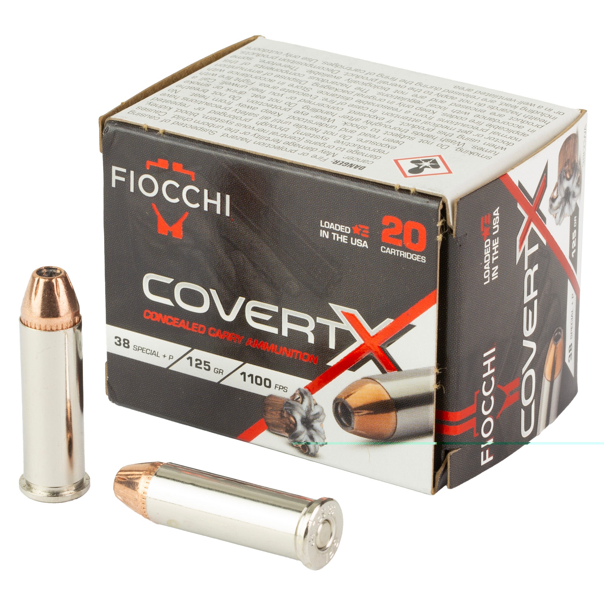 Fiocchi Covertx 38spl+p 125gr 20/200