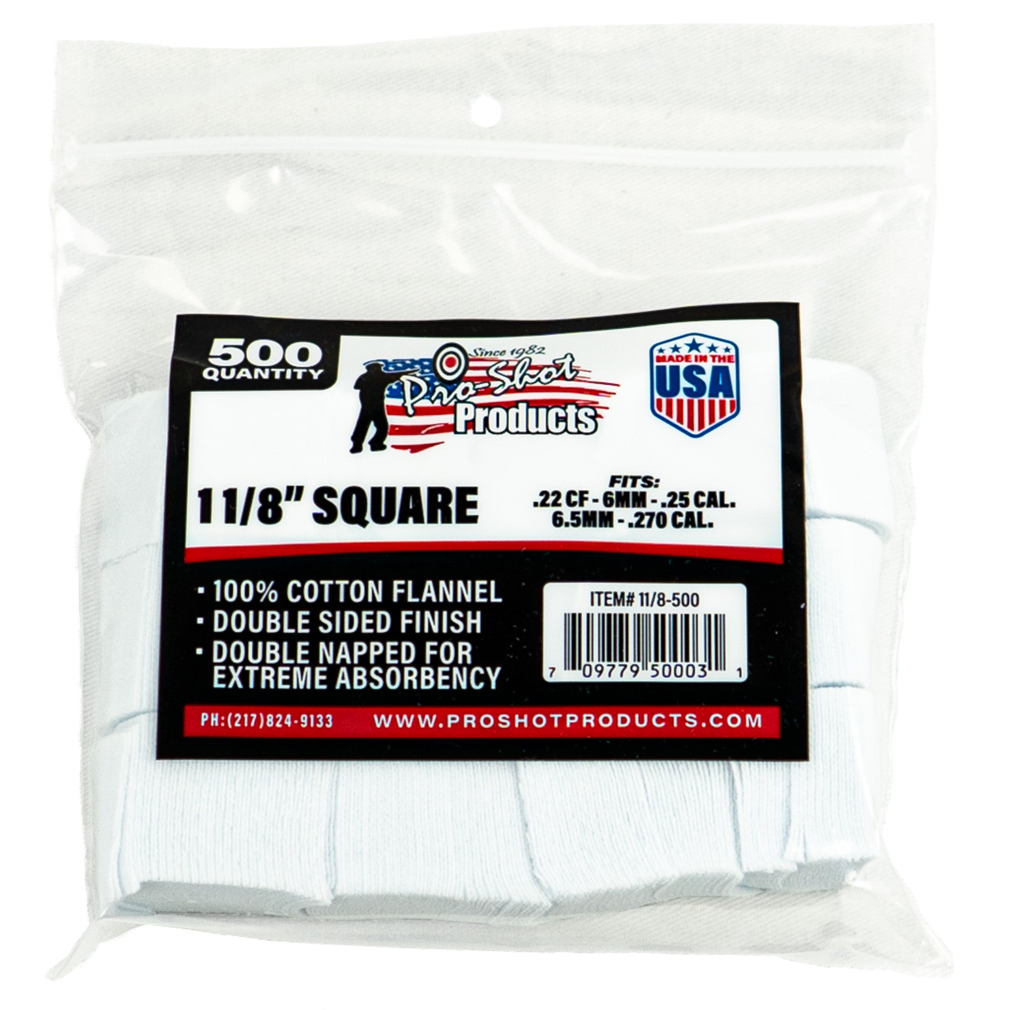 Pro-shot Patch .22-.270cal Sq 500 Ct