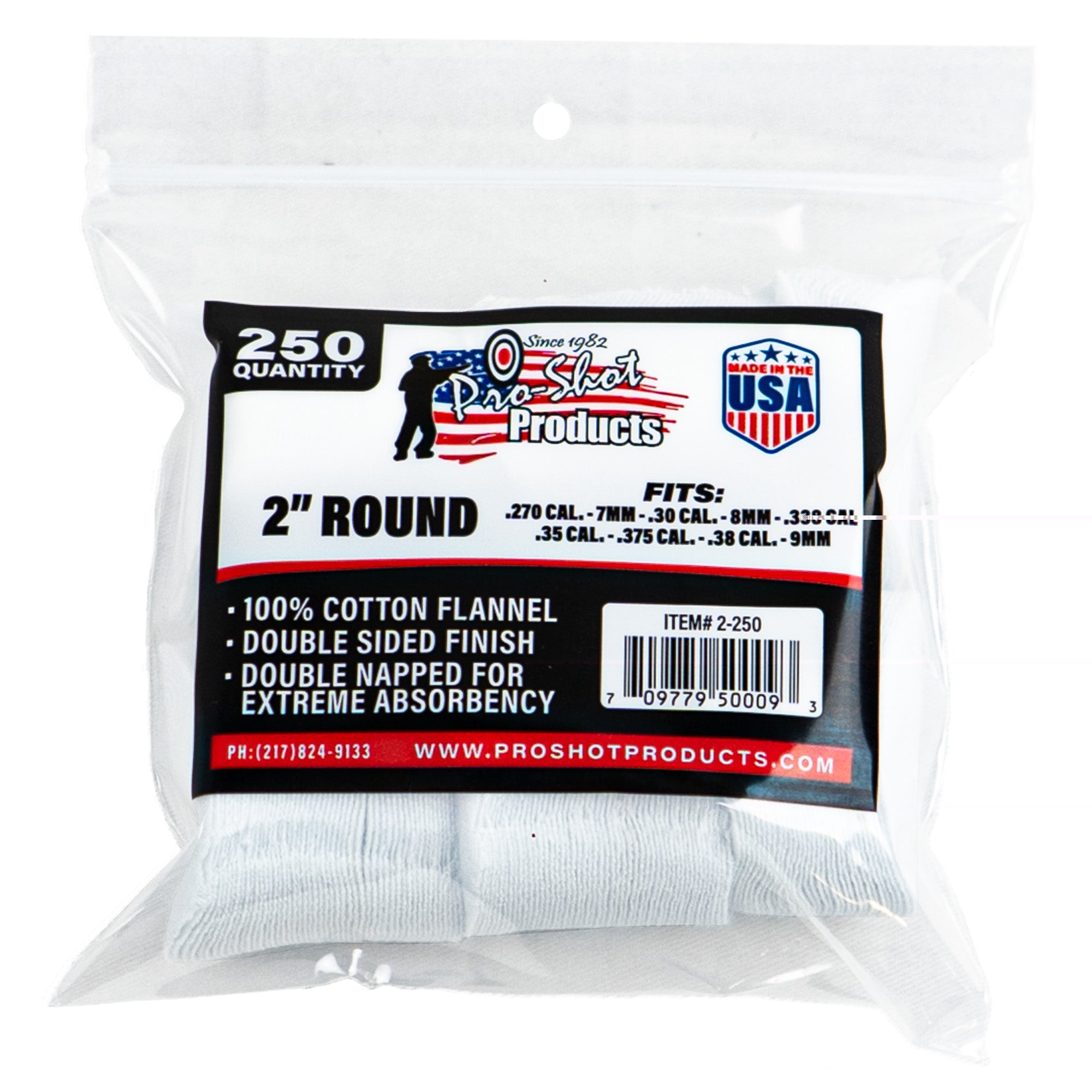 Pro-shot Patch 270-38 Cal 2" 250pk