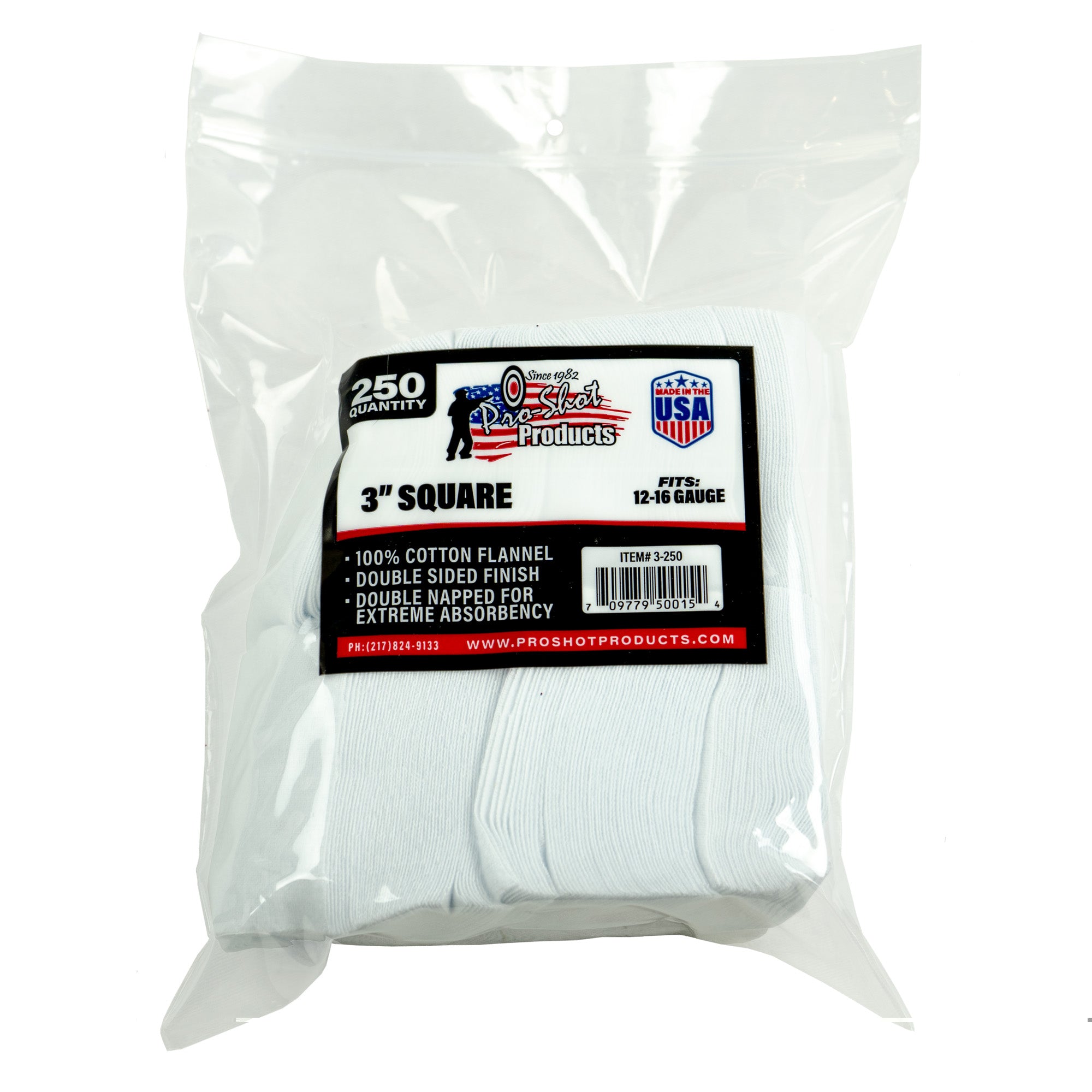 Pro-shot Patch 12-16 Gauge 3" 250ct