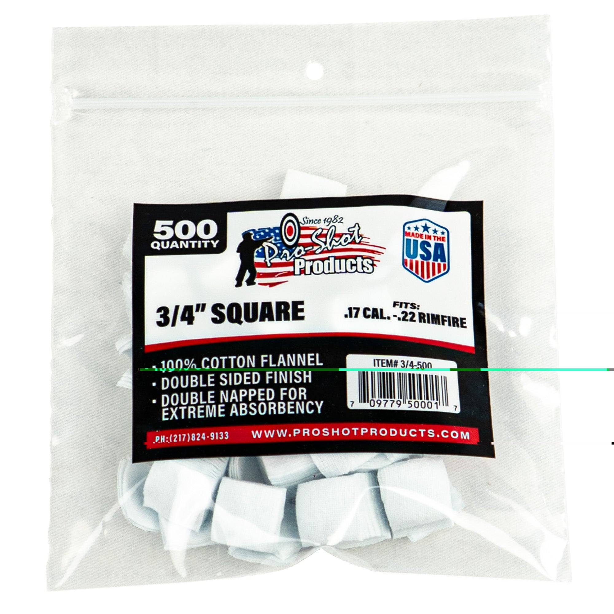 Pro-shot Patch .17/.22 Rimfire 500ct