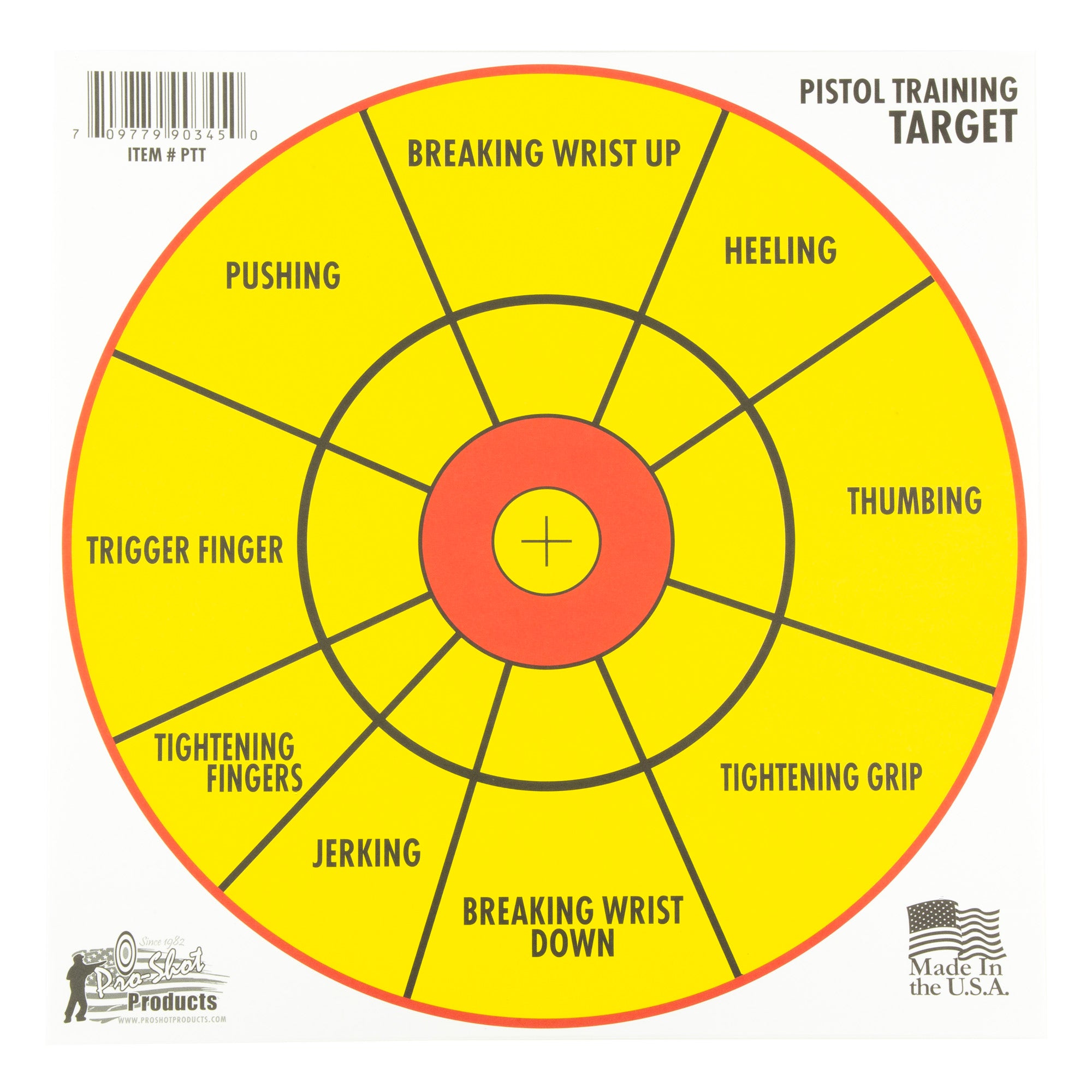 Proshot 12" Bullseye Pistol Trng 6pk