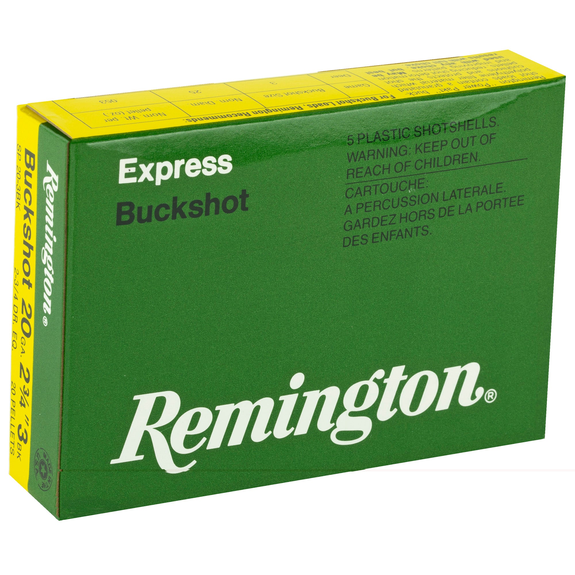 Rem Exp 20ga 2.75" 3 Bck 5/250