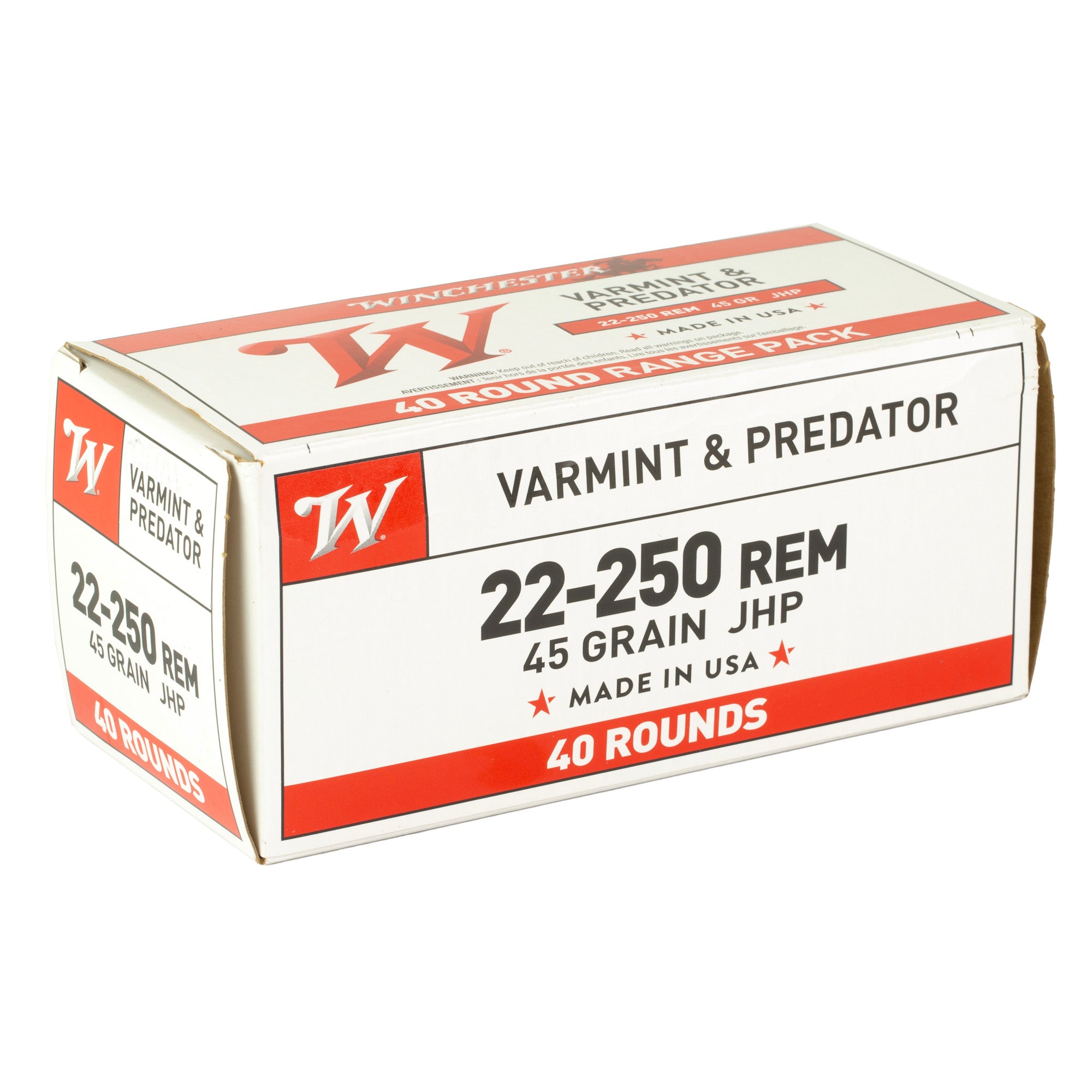 Win Usa 22-250 Rem 45gr Jhp 40/400
