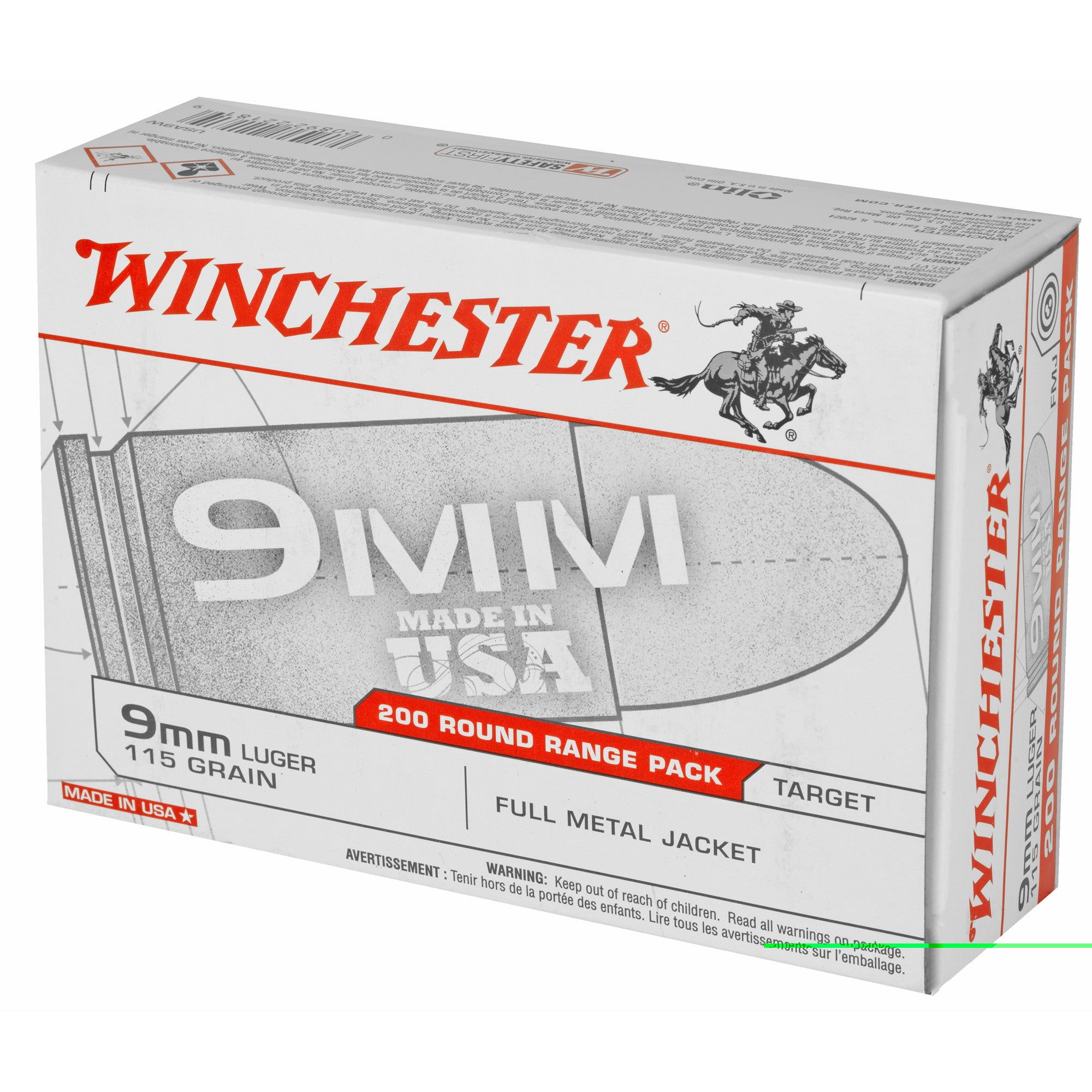 Win Usa 9mm 115gr Fmj 200/1000