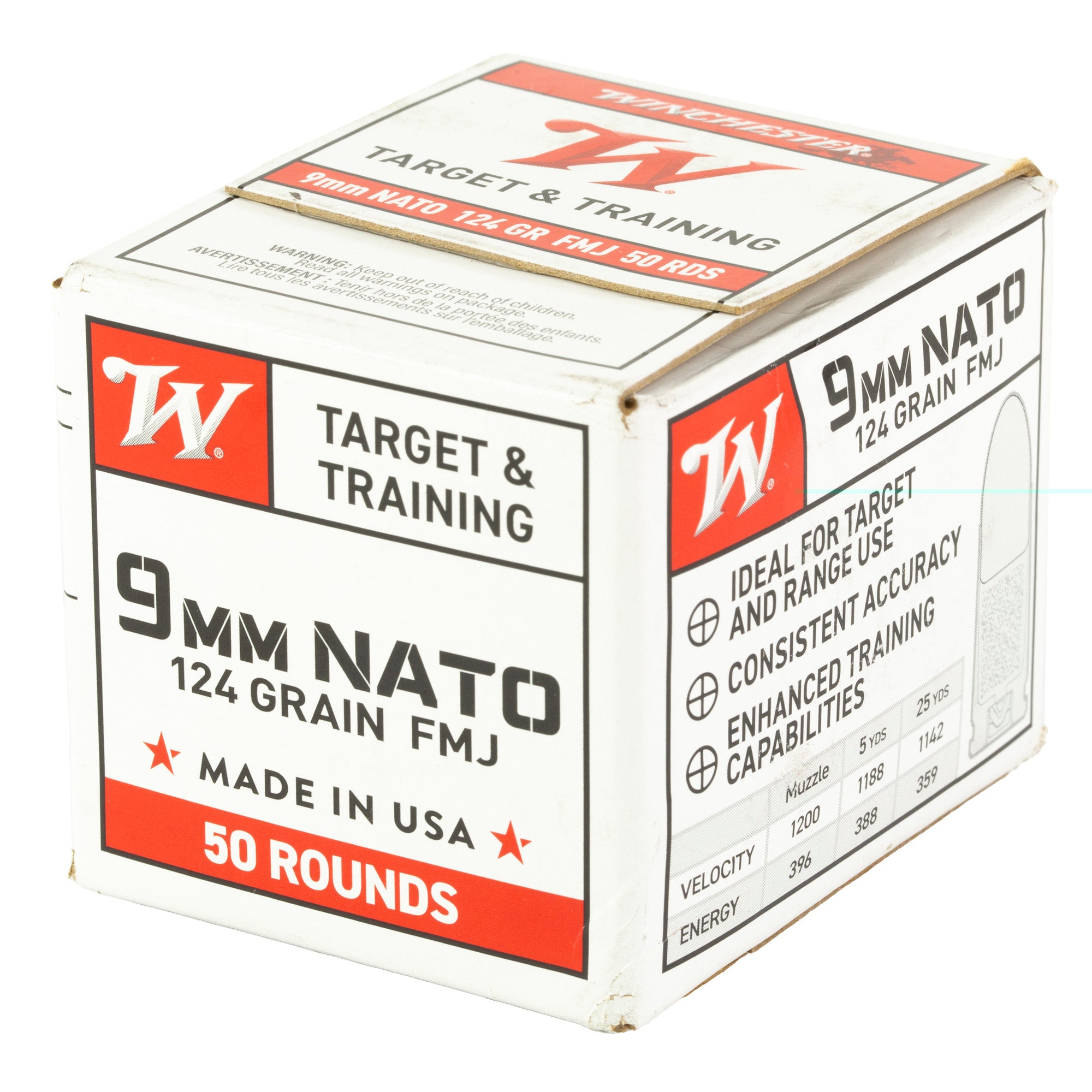 Win Usa 9mm Nato 124gr Fmj 50/1000