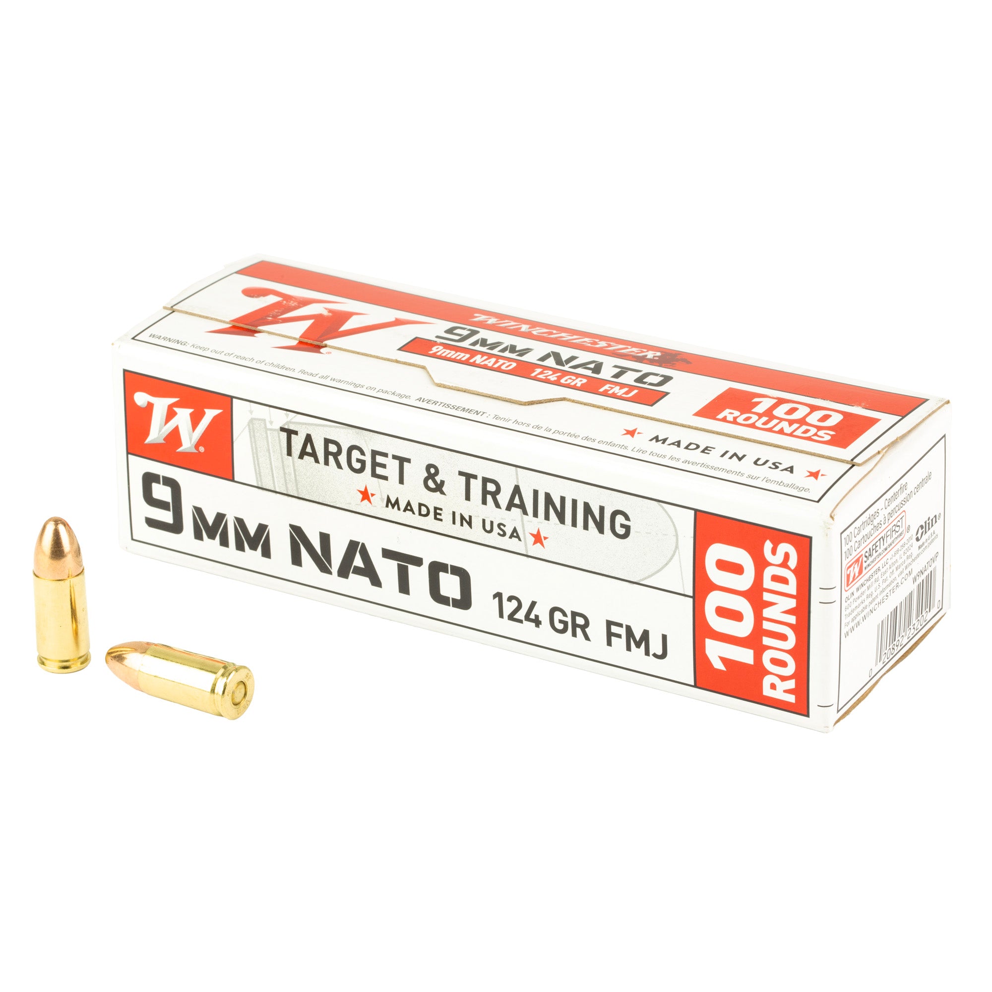 Win Usa 9mm Nato 124gr Fmj 100/1000