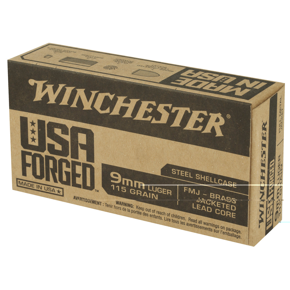 Win 9mm 115gr Fmj Steel Case 50/500