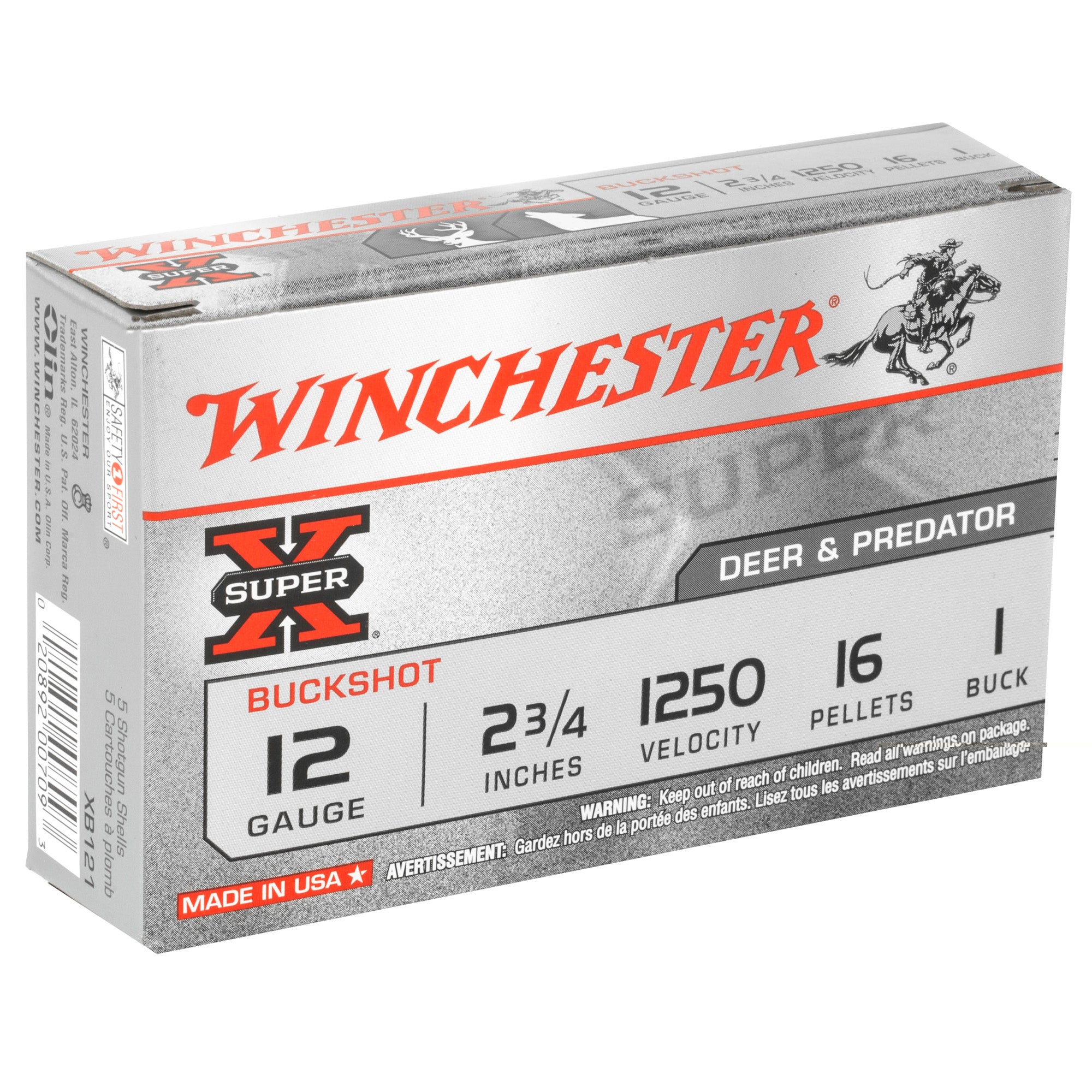 Win Superx 12ga 2.75 #1bk 16pl 5/250