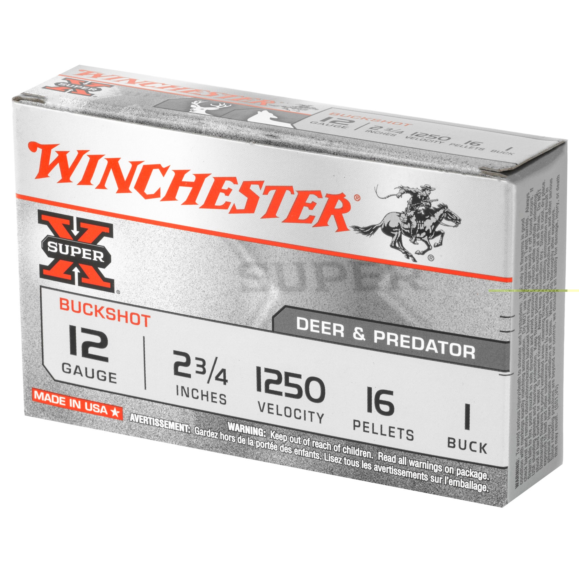 Win Superx 12ga 2.75 #1bk 16pl 5/250