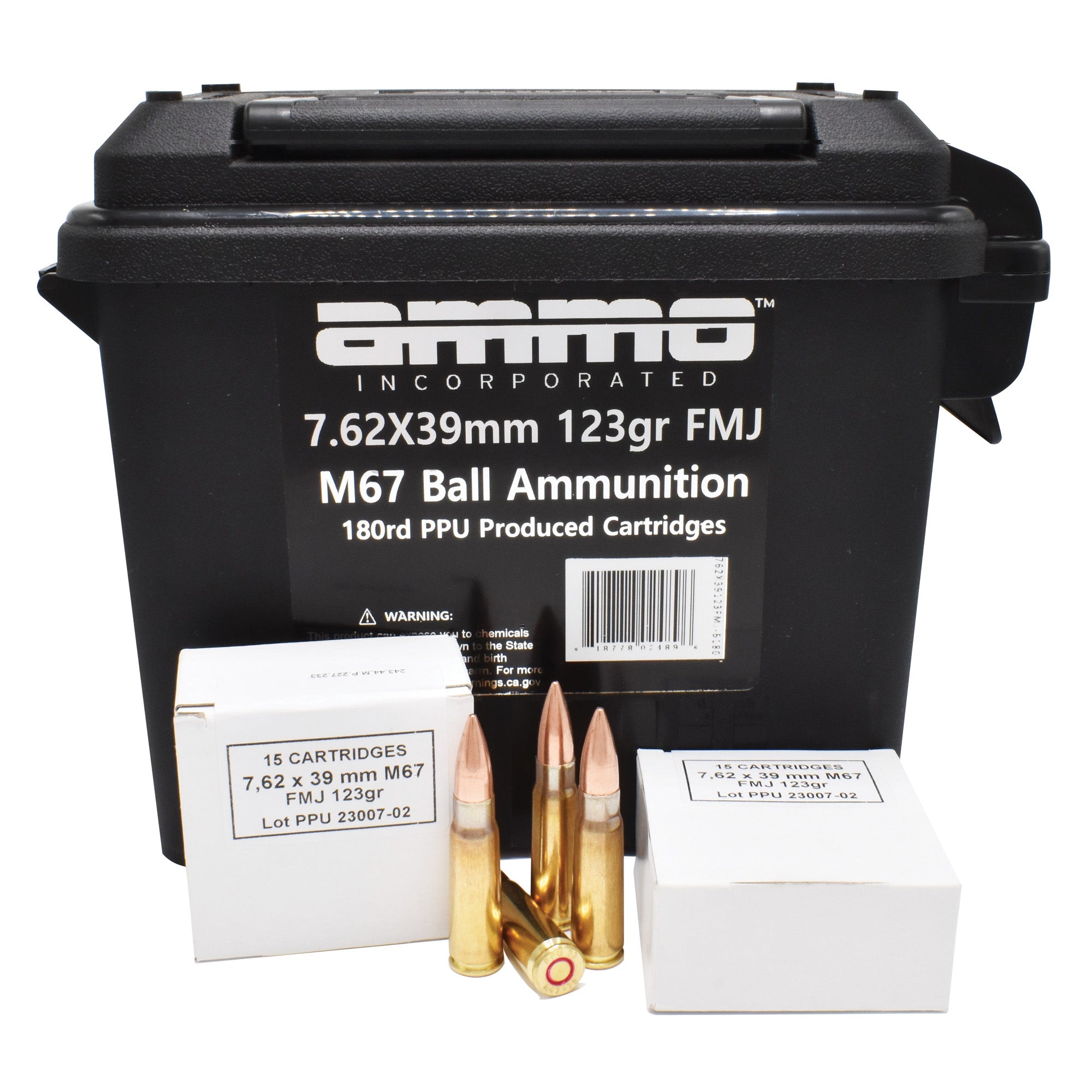 Ammo Inc 7.62x39mm 123gr Fmj 180rd