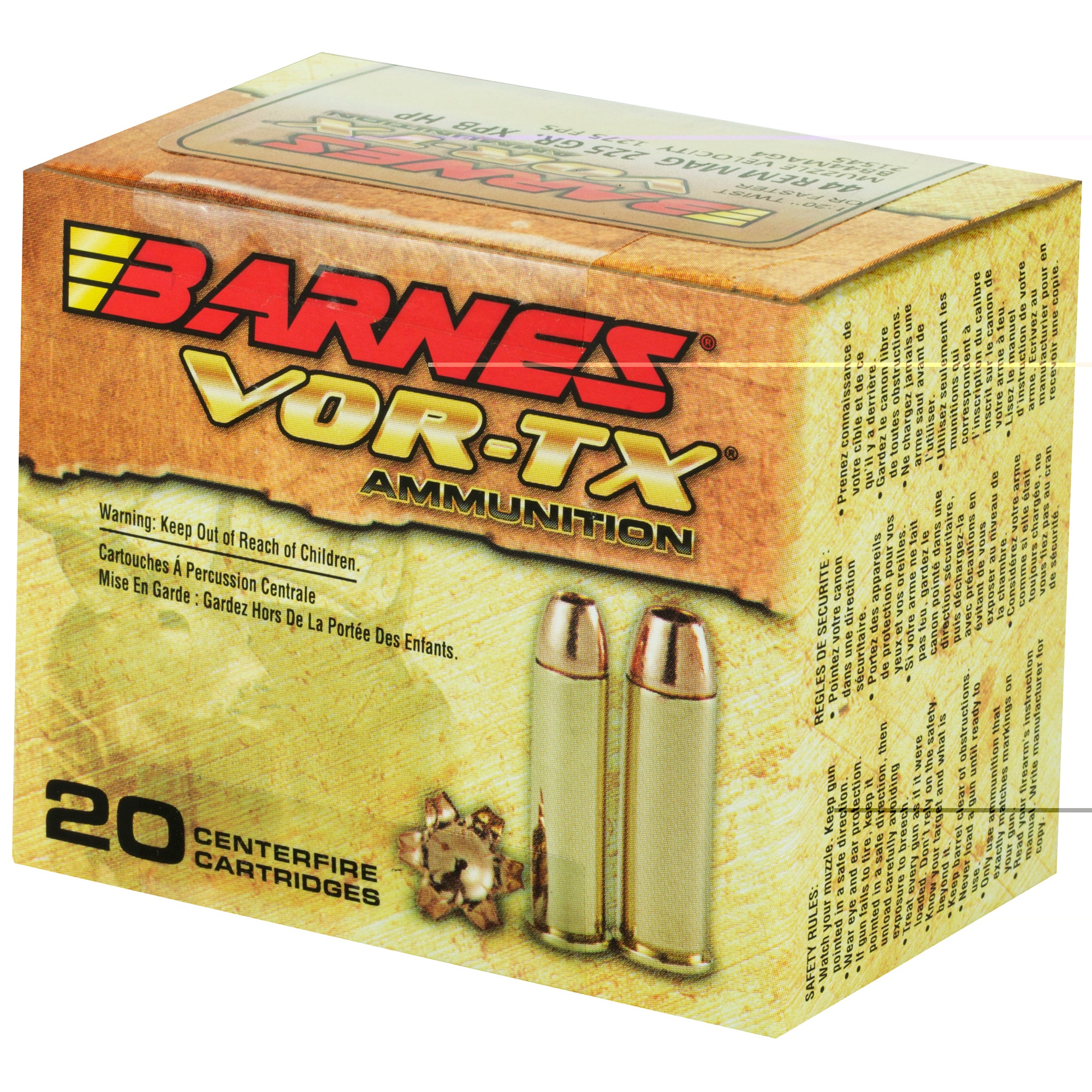 Barnes Vor-tx 44mag 225gr Xpb 20/200