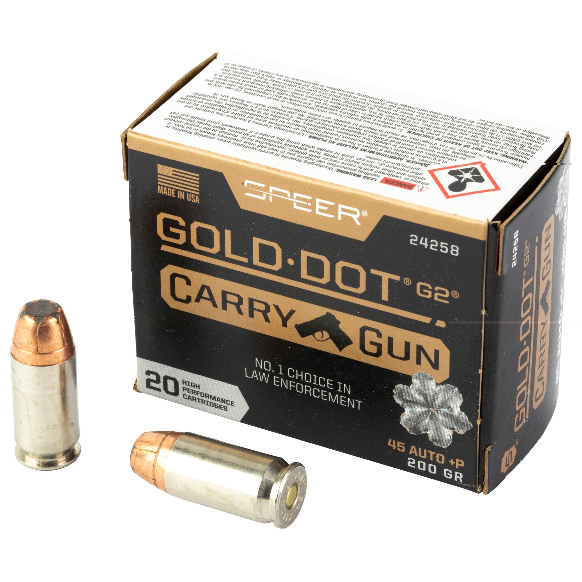 Spr Gld Dt Carry Gun 45auto +p 200gr