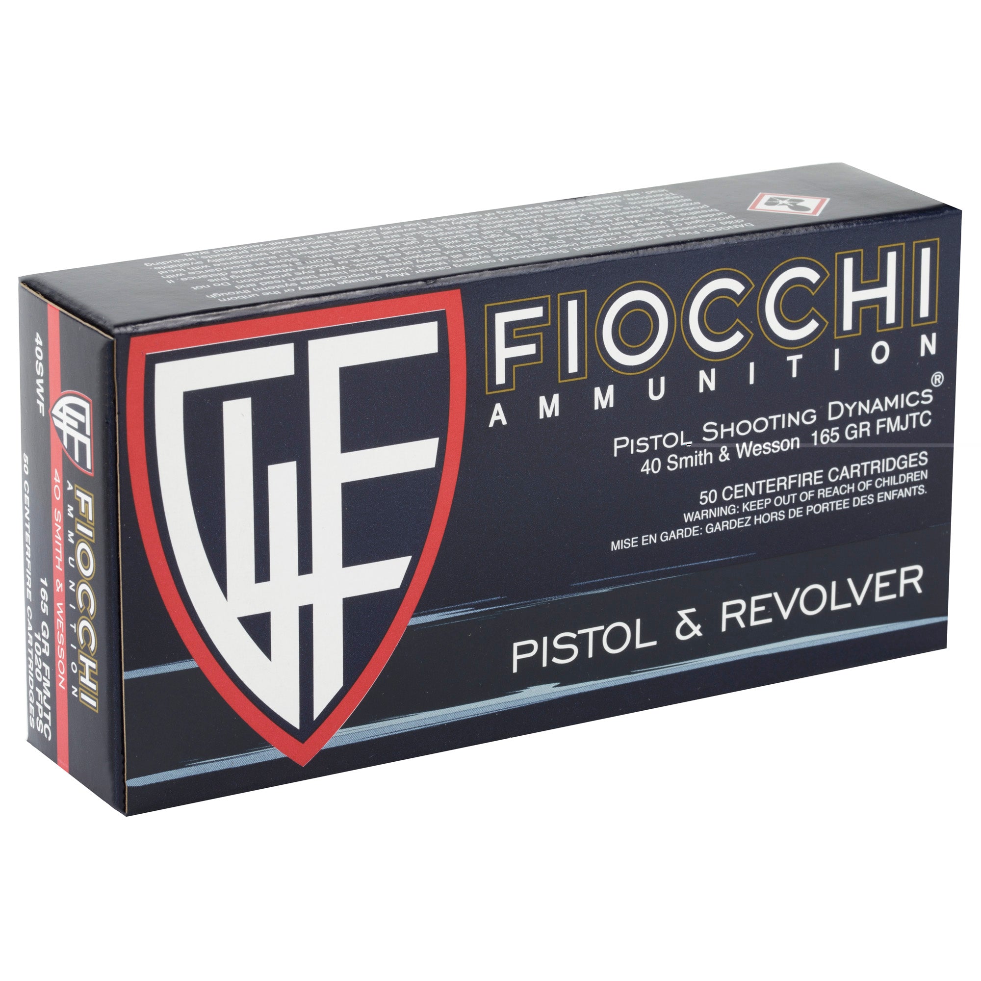 Fiocchi 40sw 165gr Fmj 50/1000