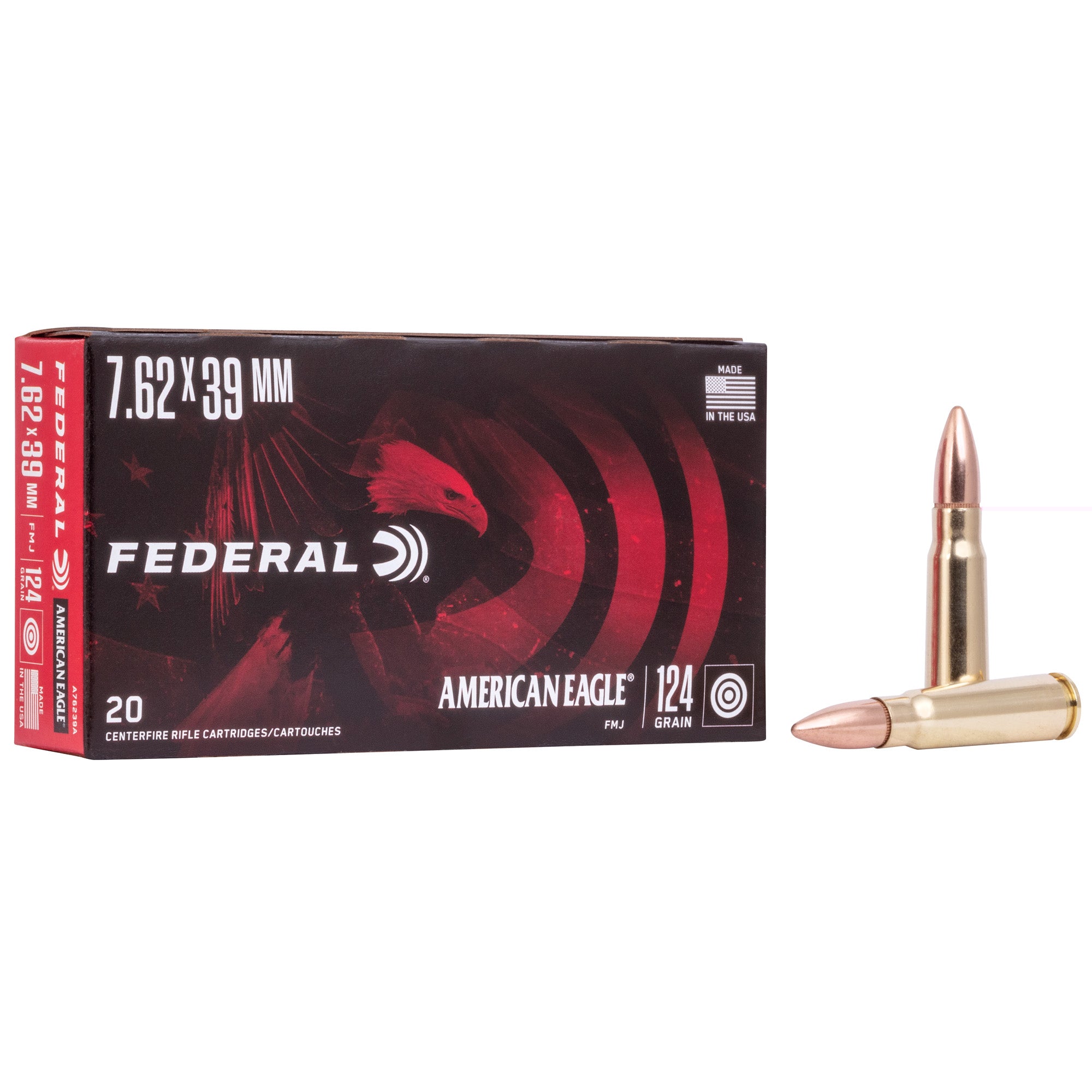 Fed Am Eagle 762x39 124gr Fmj 20/500