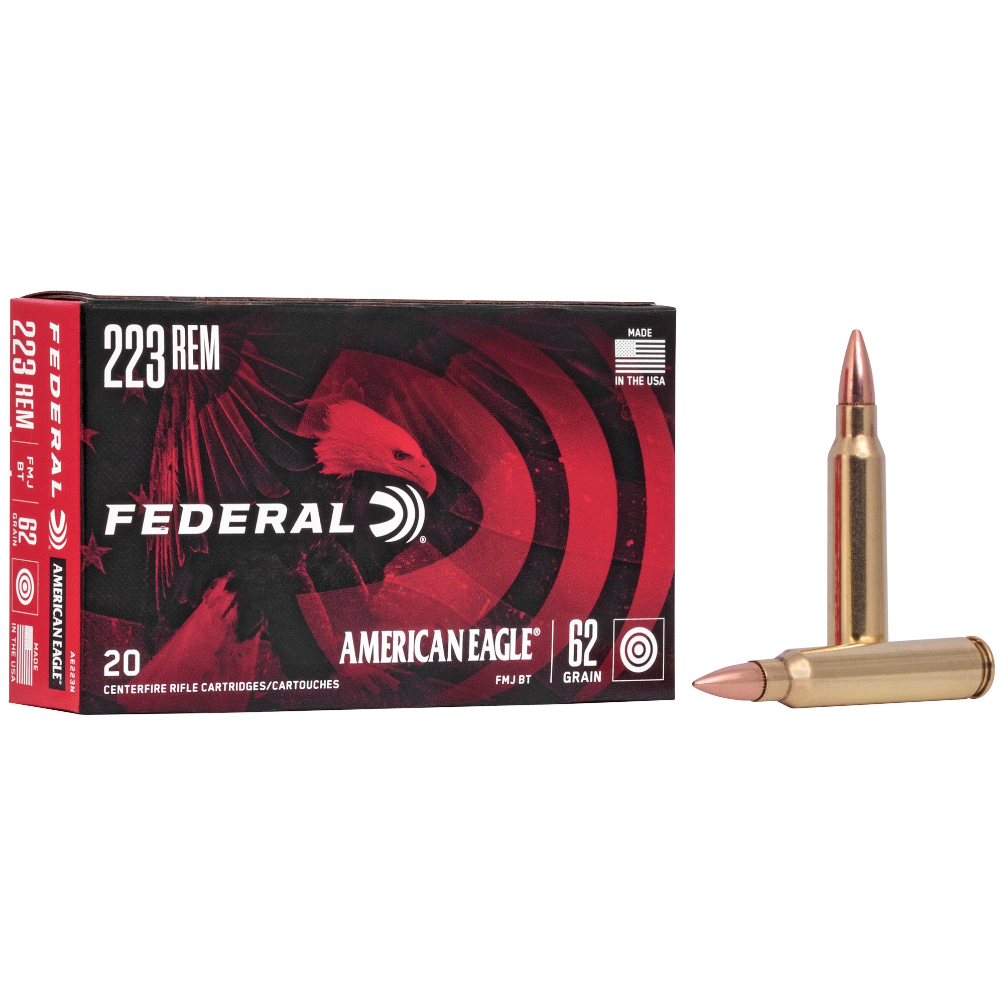 Fed Am Eagle 223 Rem 62gr Fmj 20/500