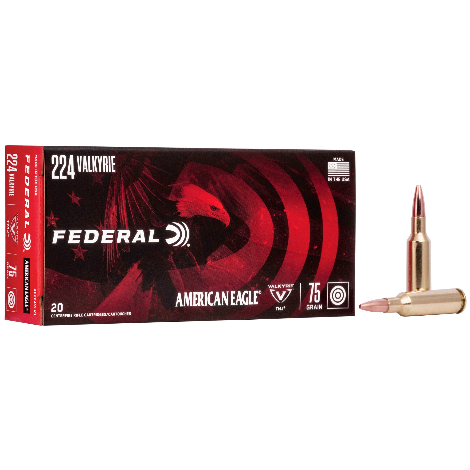 Fed Am Eagle 224vlk 75gr Tmj 20/200