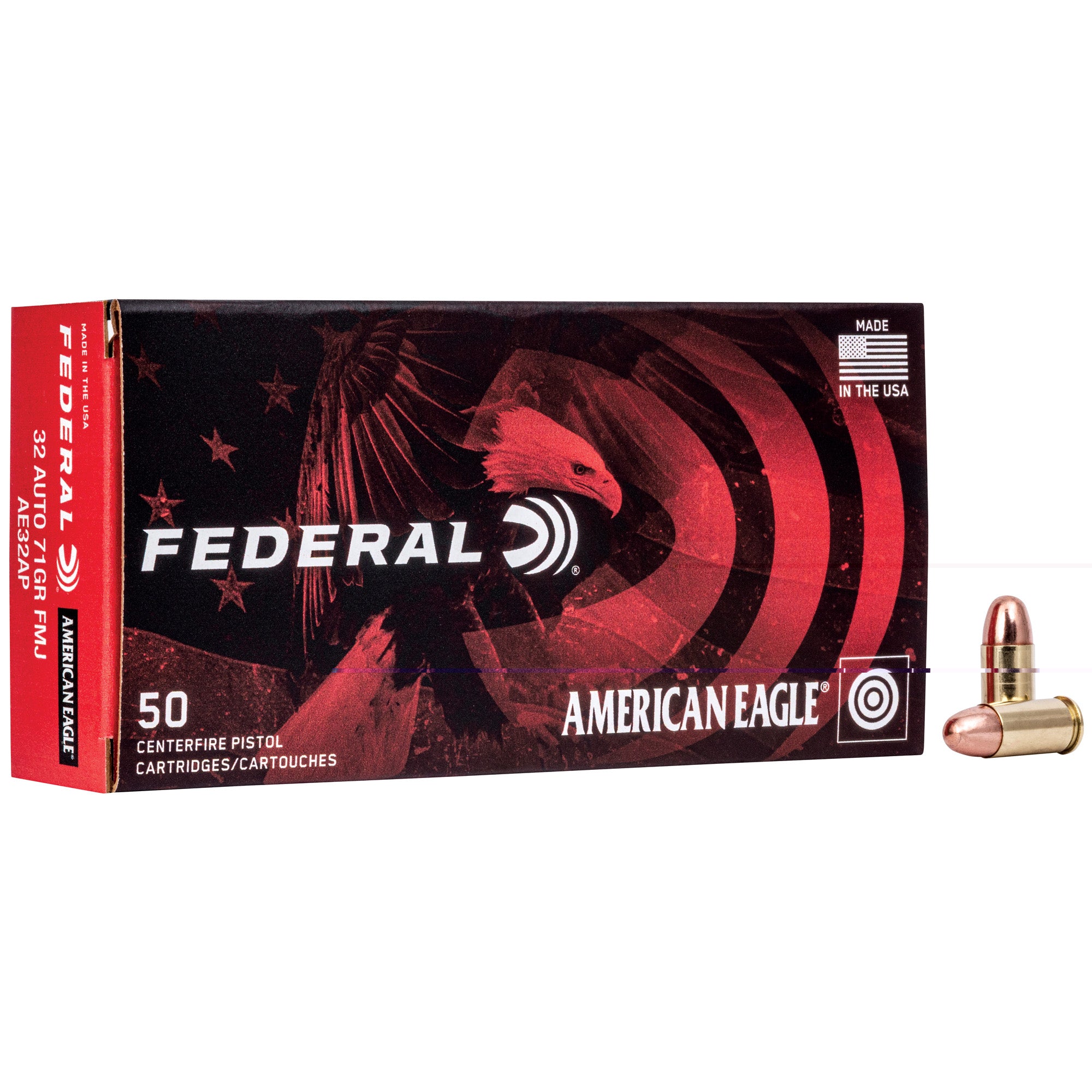 Fed Am Eagle 32acp 71gr Fmj 50/1000