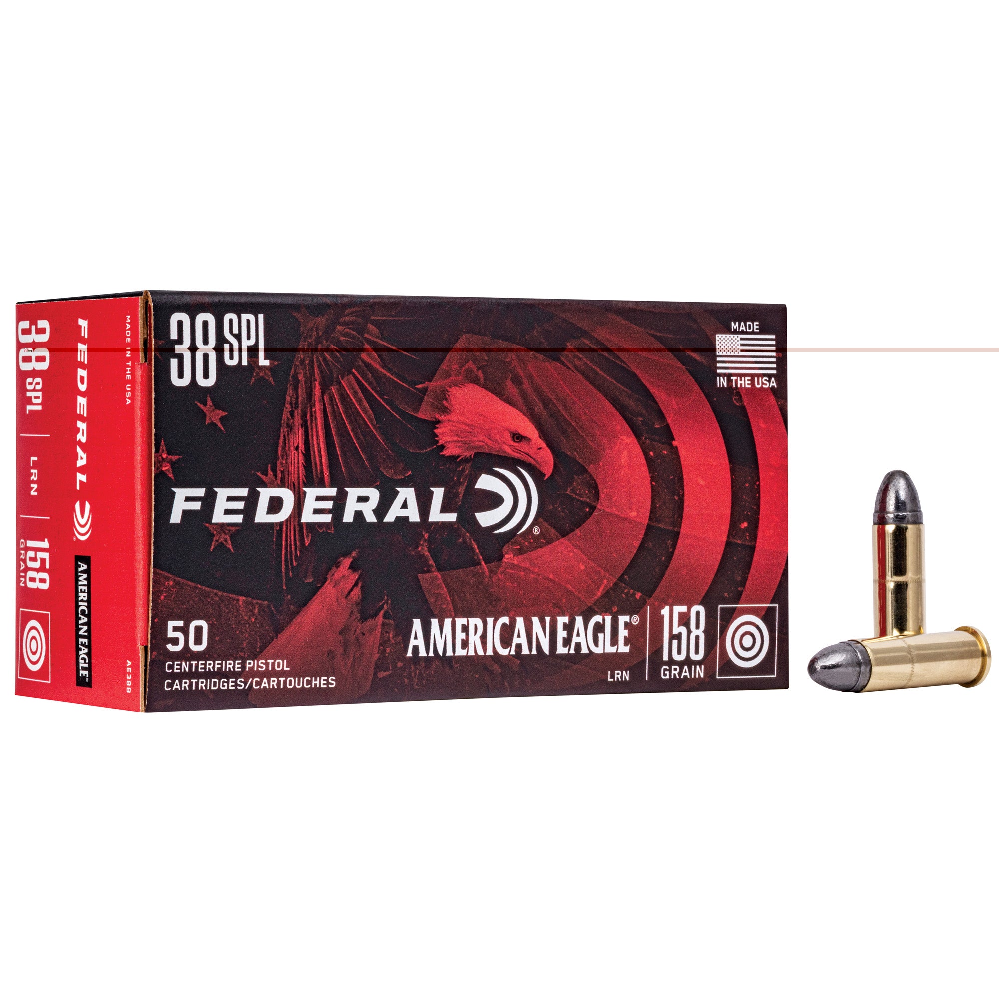 Fed Am Eagle 38spl 158gr Lrn 50/1000