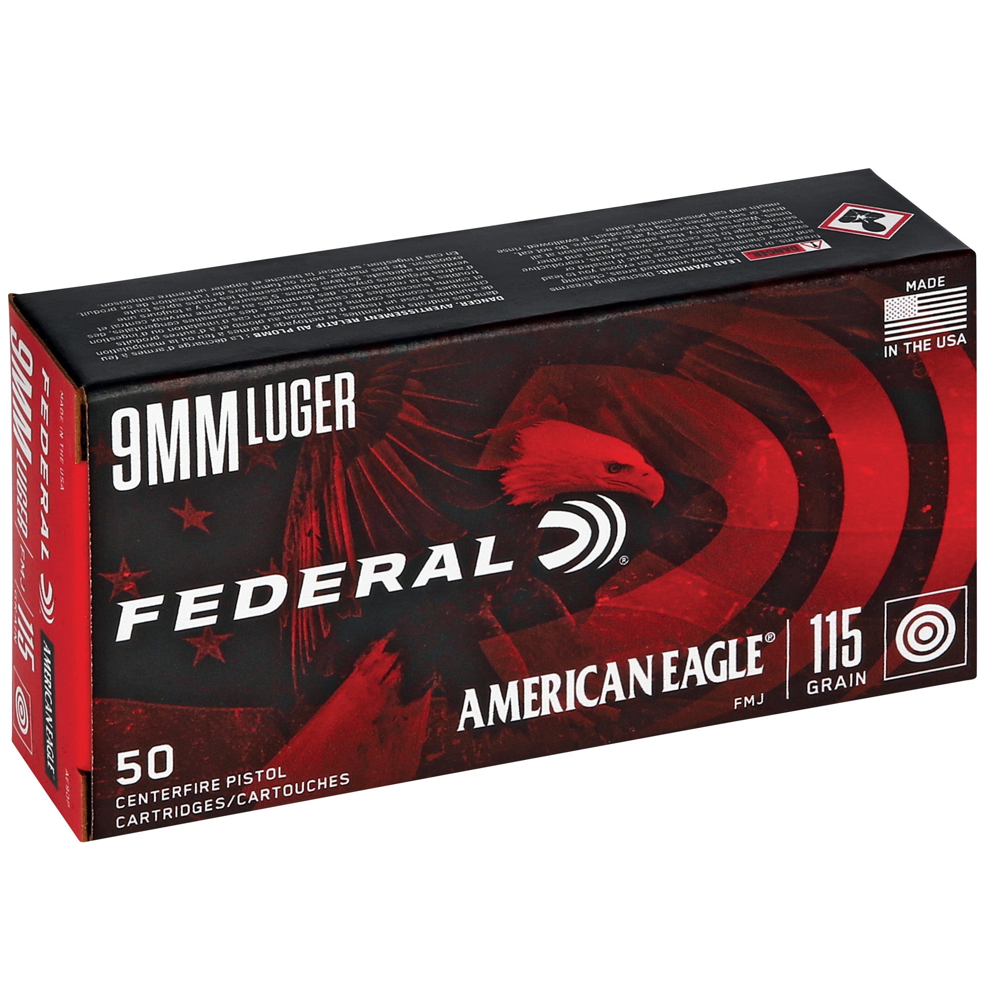 Fed Am Eagle 9mm 115gr Fmj 50/1000