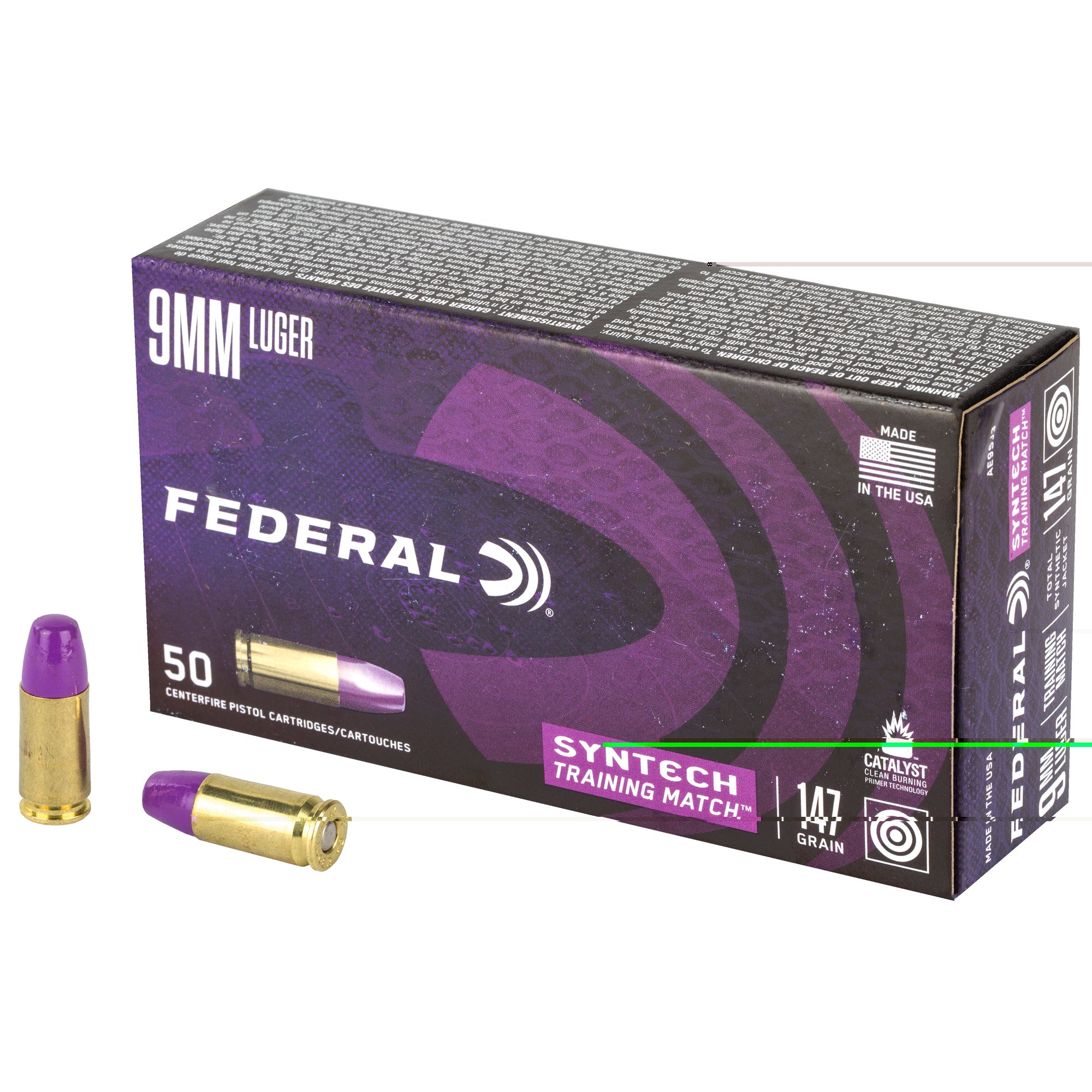 Fed Ae 9mm 147gr Trn Mtch Tsj 50/500