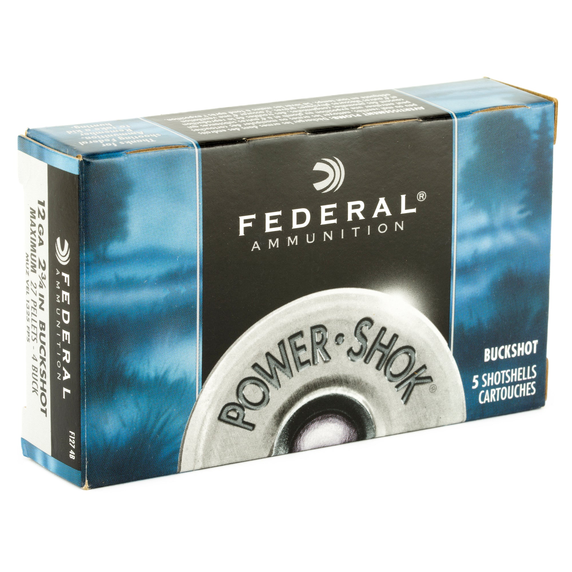 Fed Pwrshk 12ga 2.75 Mx #4 Bck 5/250