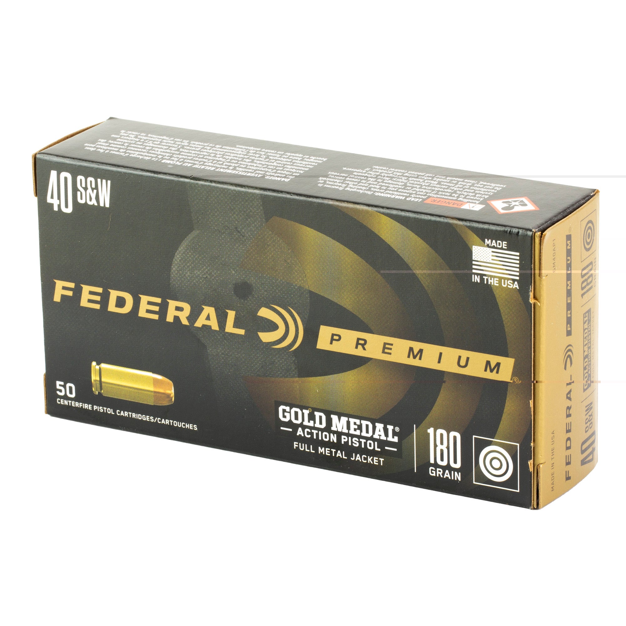 Fed Gld Mdl 40s&w 180gr Fmj 50/500