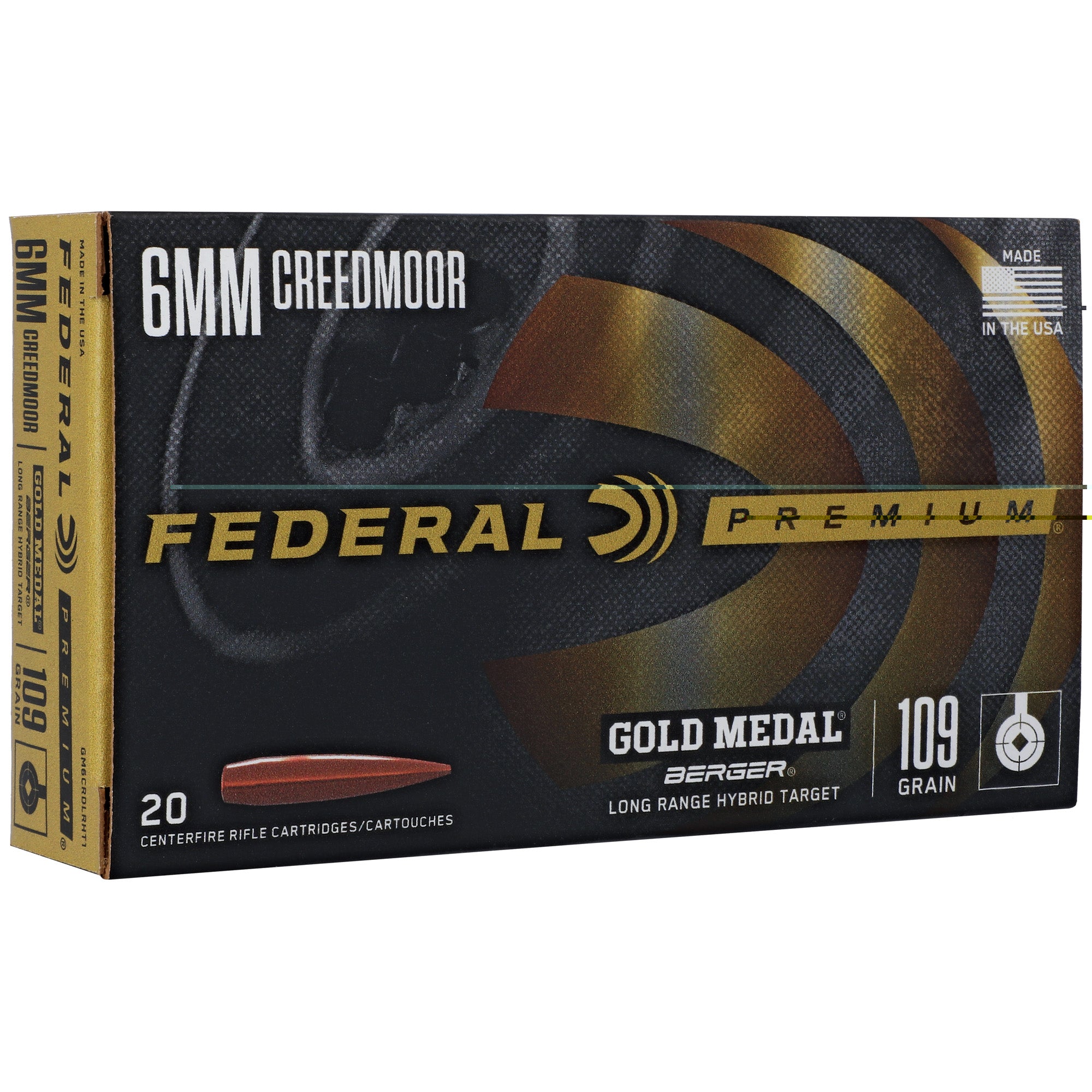 Fed Gld Mdl 6mm 109gr Lrt 20/200