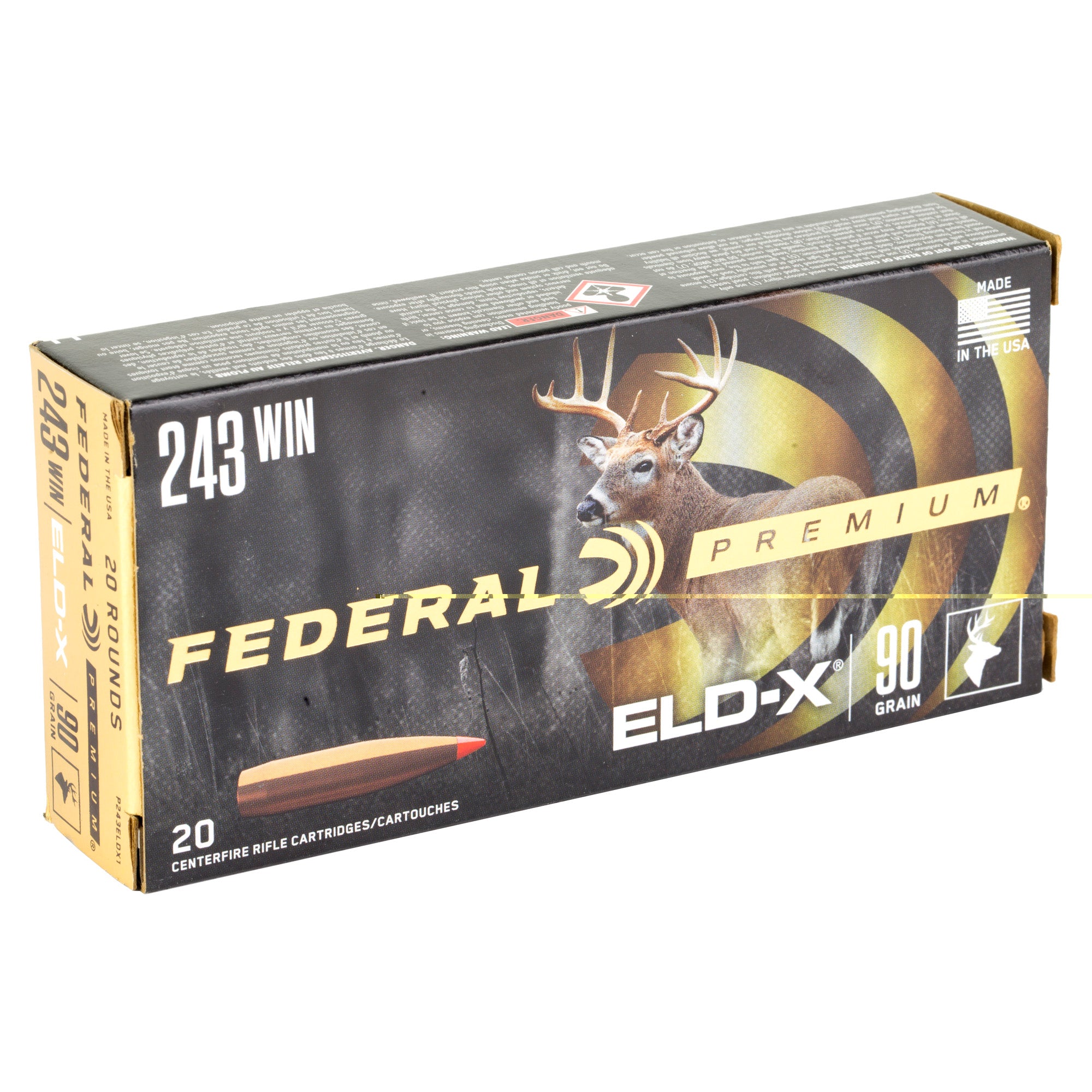 Fed Prm 243win 90gr Eld-x 20/200