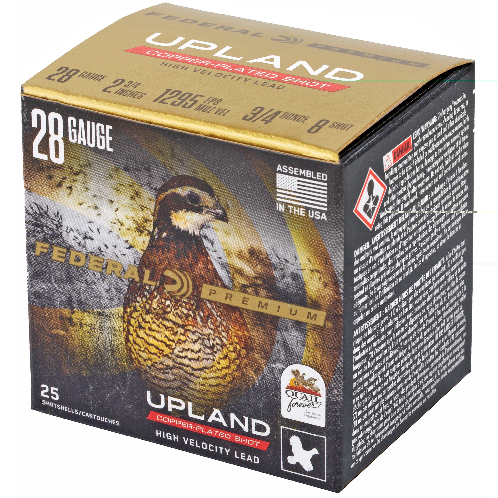 Fed Upland 28ga #8 Shotshell 25/250