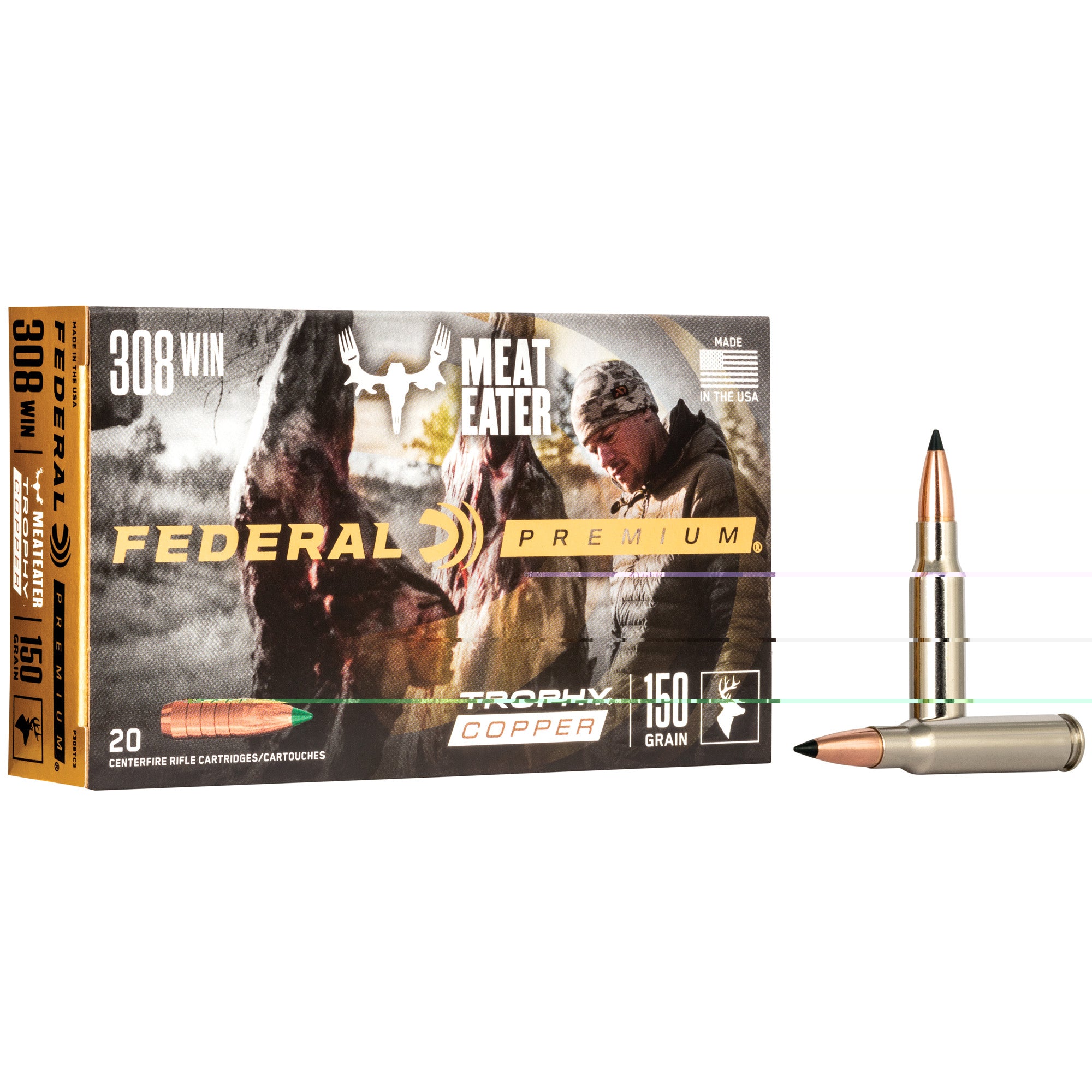 Fed Prm 308win 150gr Trphy Copper 20