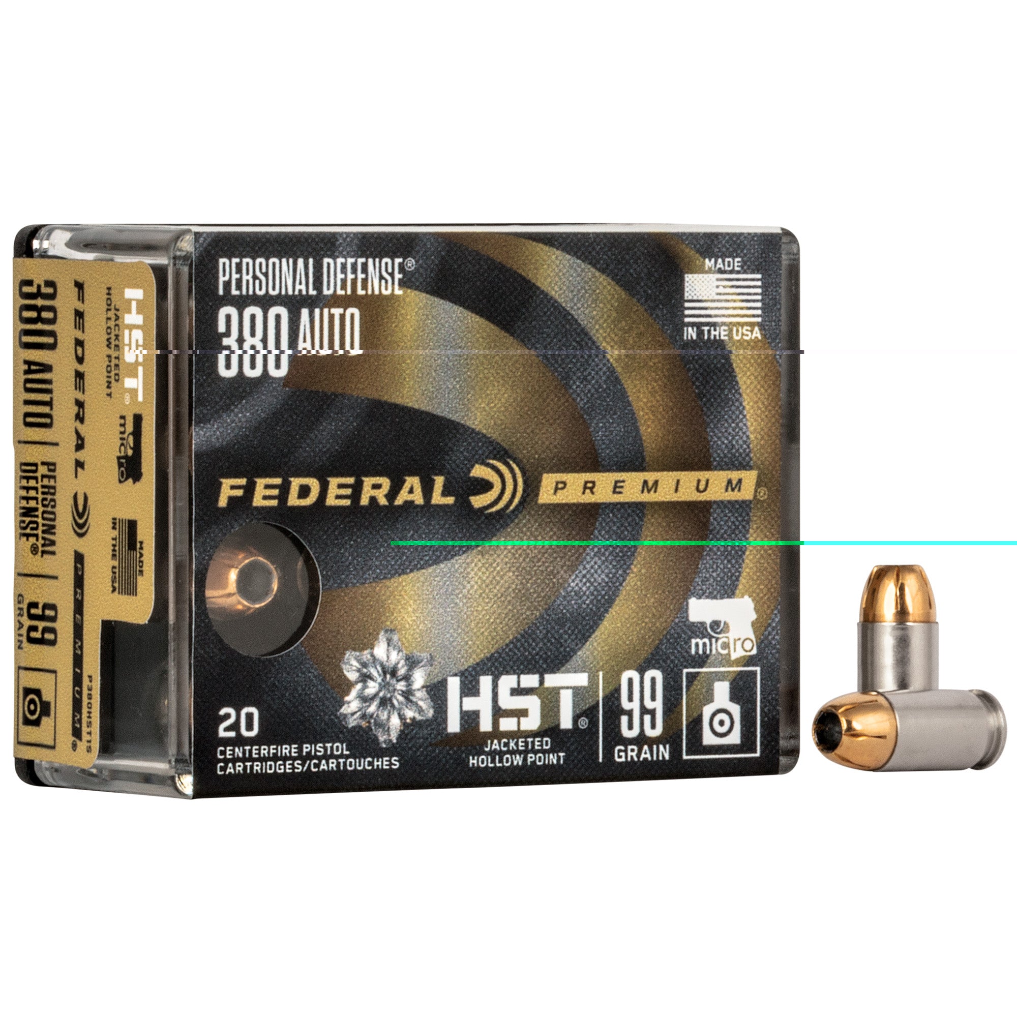 Fed Prm Hst 380acp 99gr Jhp 20/200