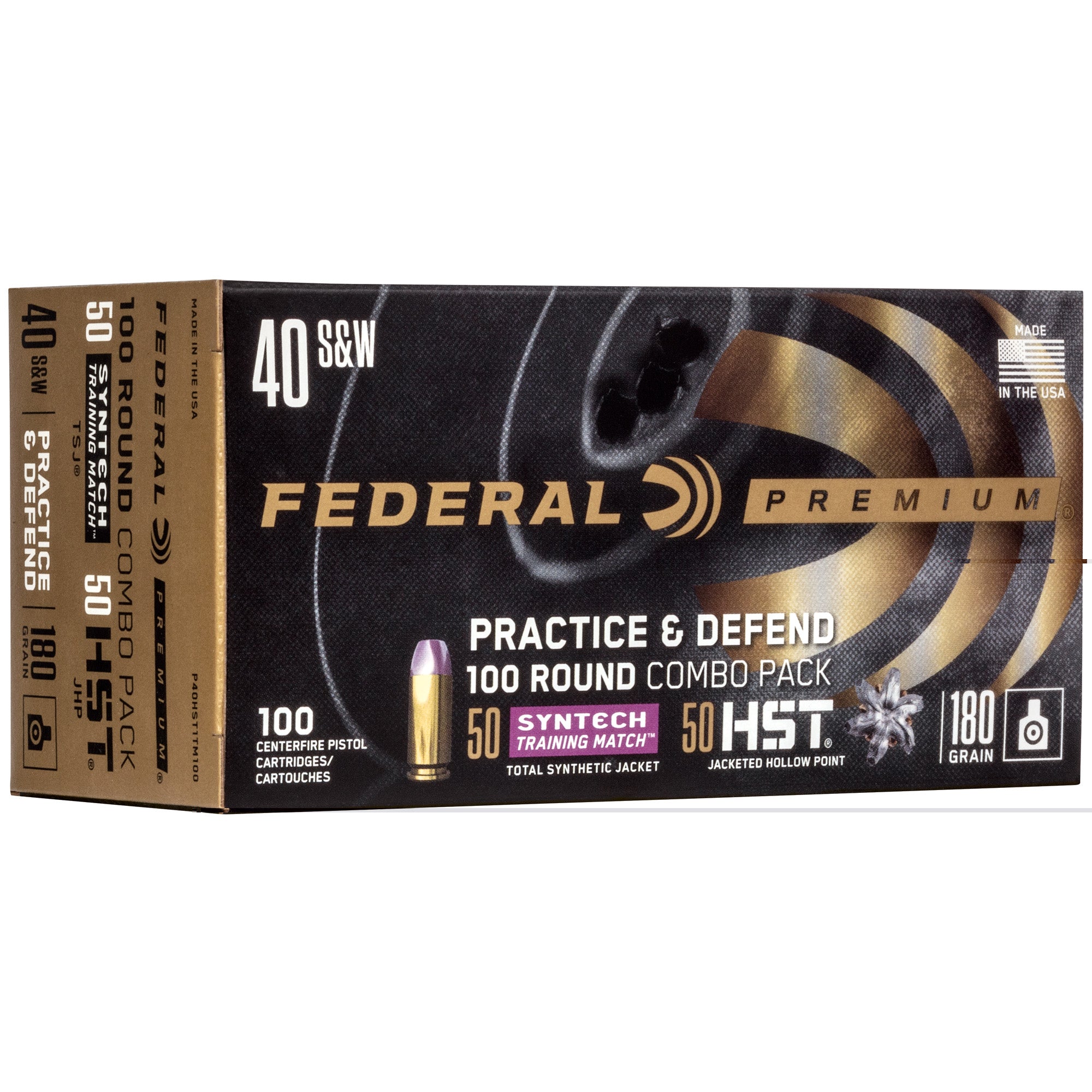 Fed Prctc & Dfnd 40s&w Hst/syn 180gr