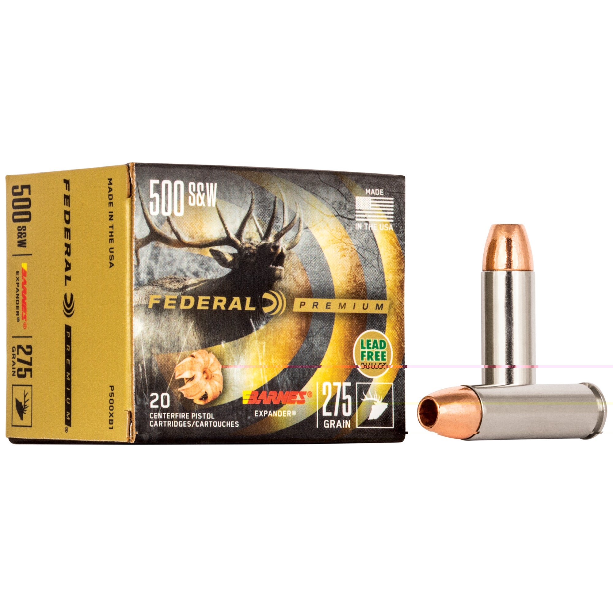 Fed Prm 500s&w 275gr Brns Exp 20/200