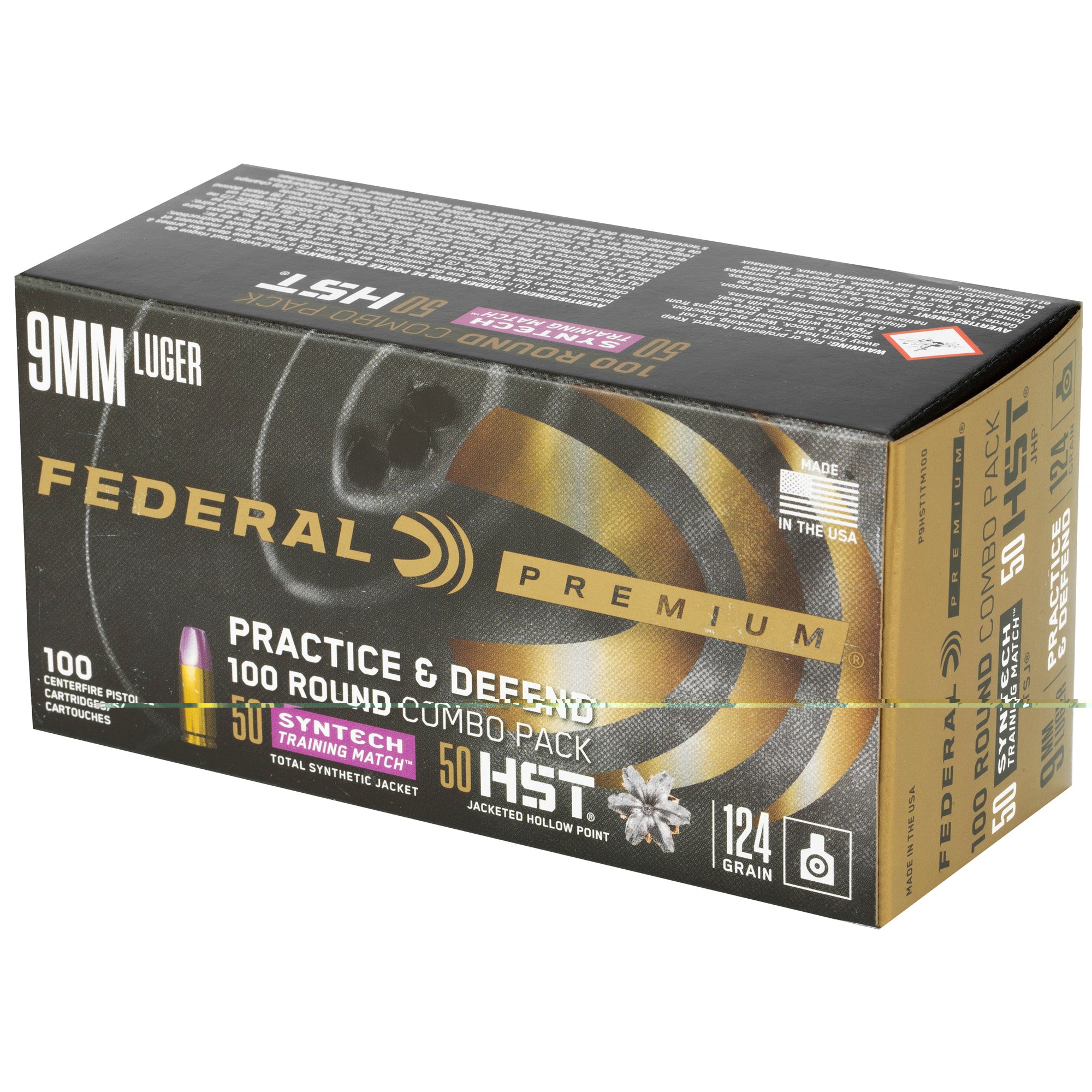 Fed Prctc & Dfnd 9mm Hst/syn 124gr