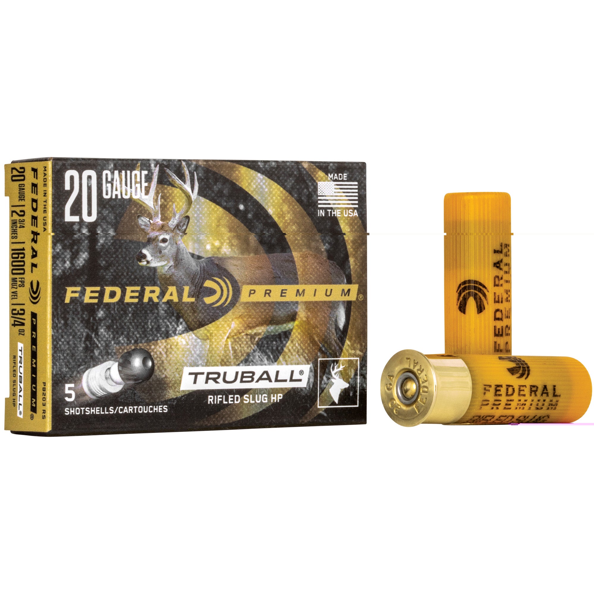 Fed Prm 20ga 2.75" Rifled Slug 5/250