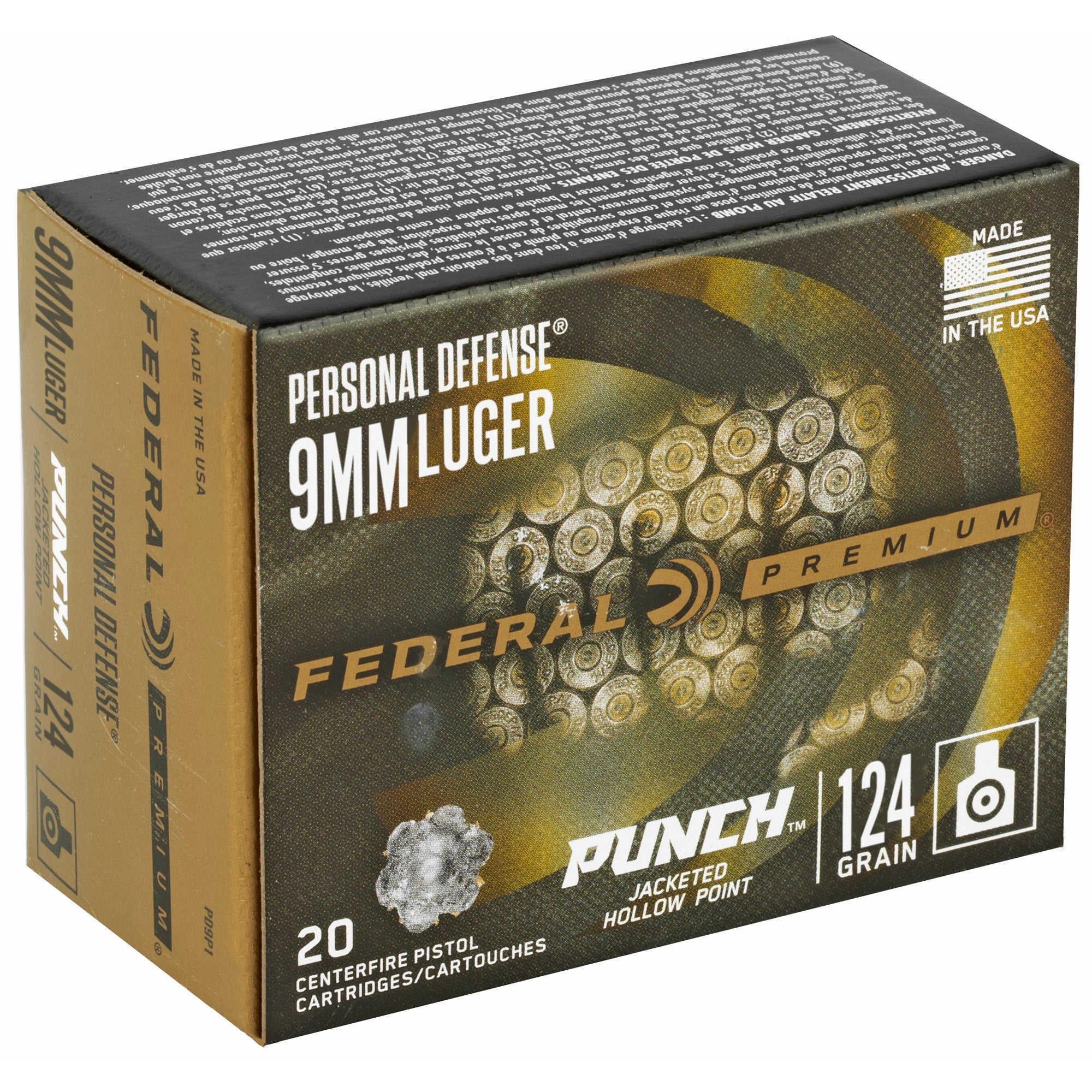 Fed Punch 9mm 124gr Punch Jhp 20/200