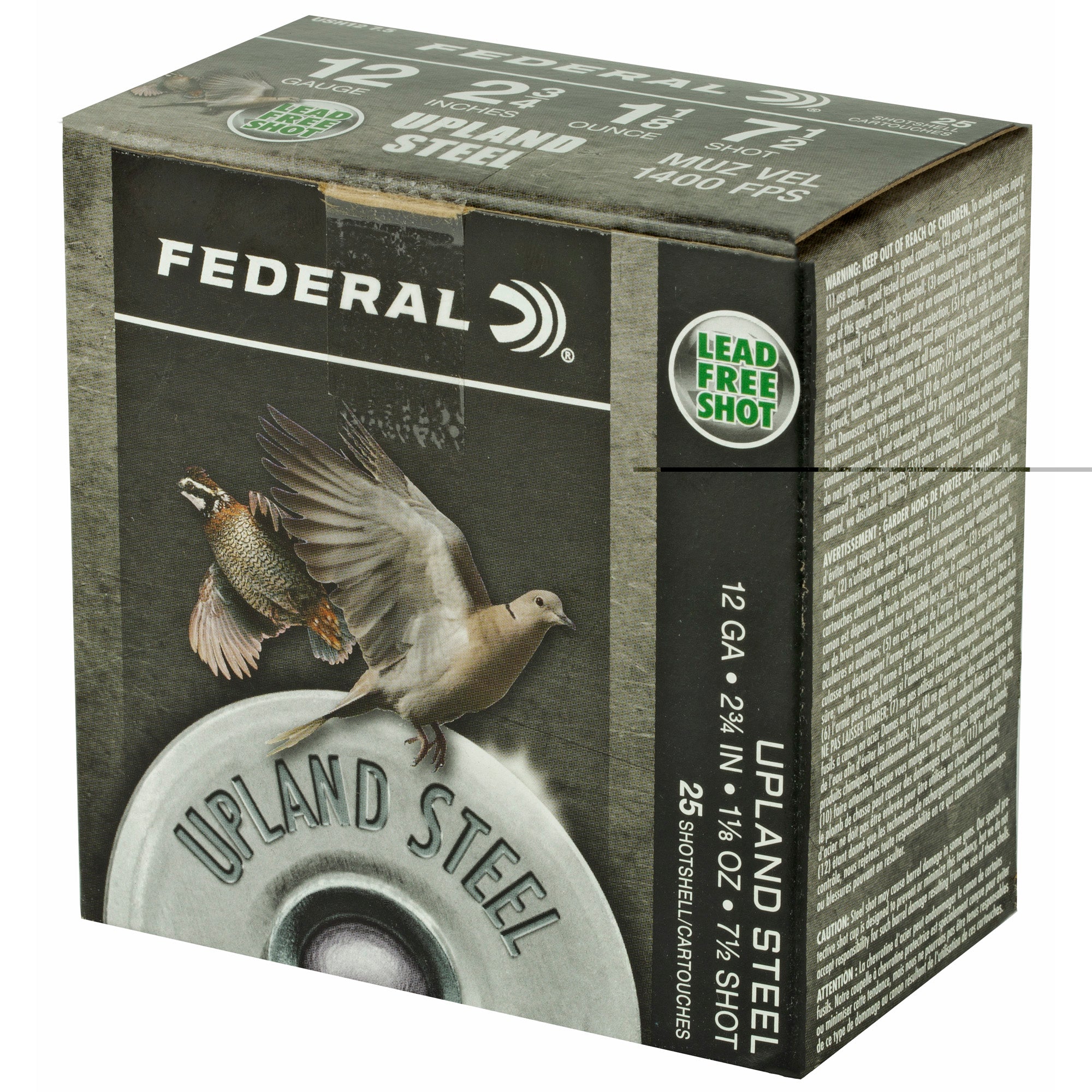 Fed Uplnd Stl 12ga 2.75" #7.5 25/250