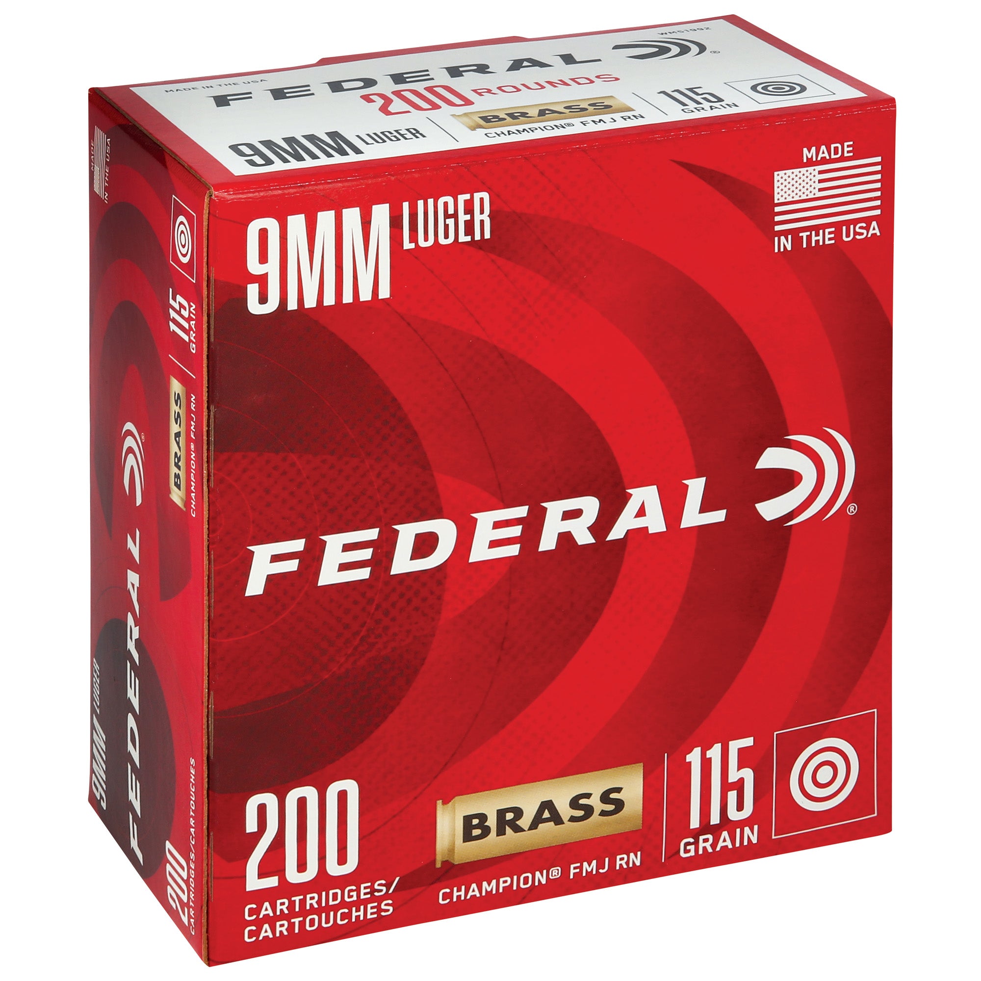 Fed Champ 9mm 115gr Fmj 200/1000