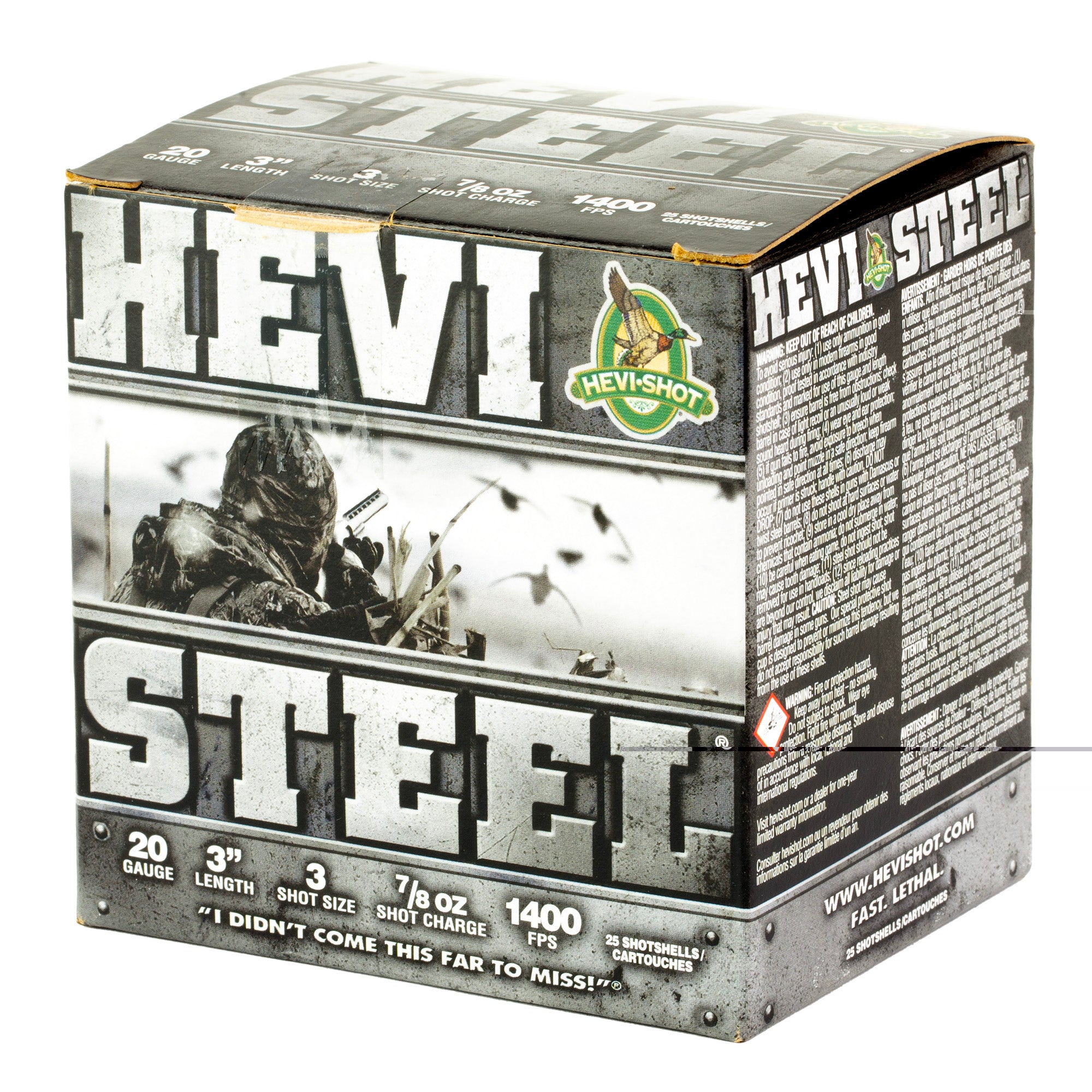 Hevi Steel 20ga 3" #3 25/250