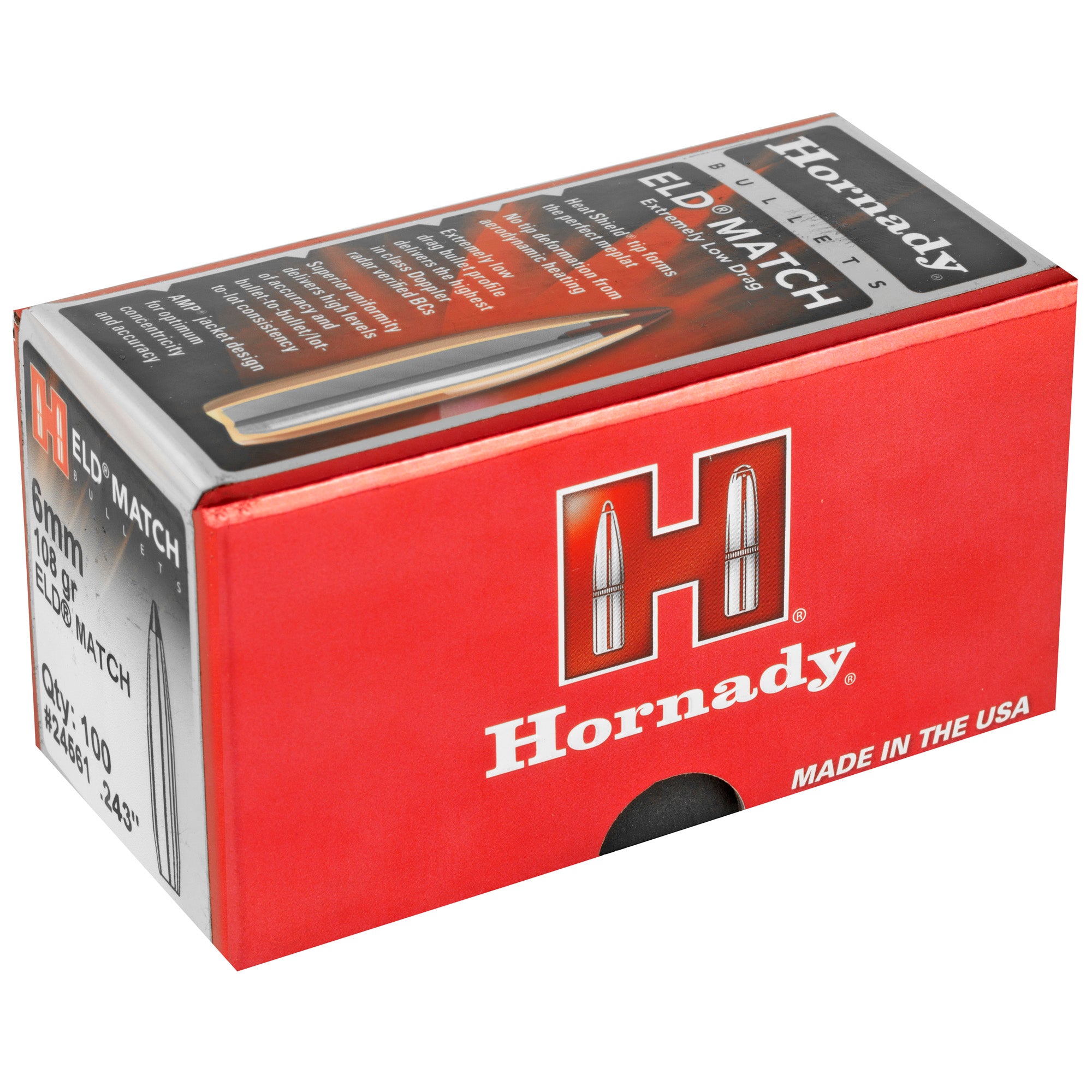 Hrndy Eld-m 6mm .243 108gr 100ct