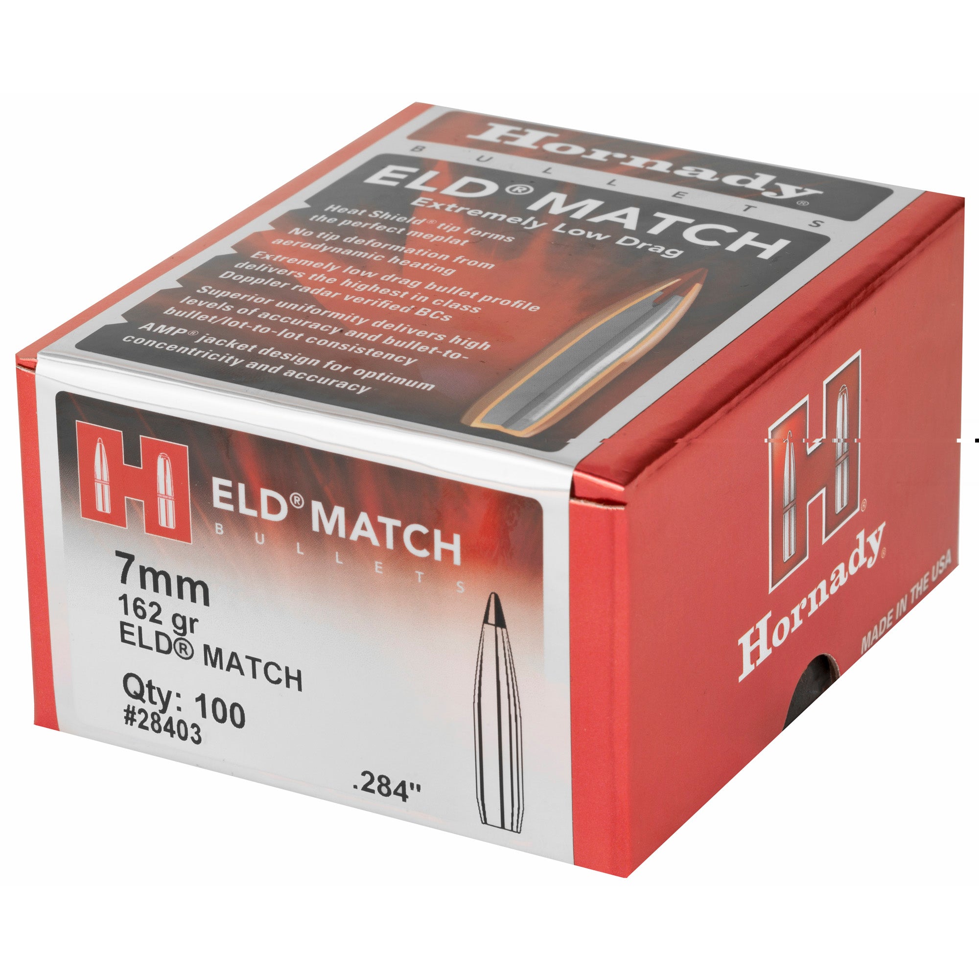 Hrndy Eld-m 7mm .284 162gr 100ct