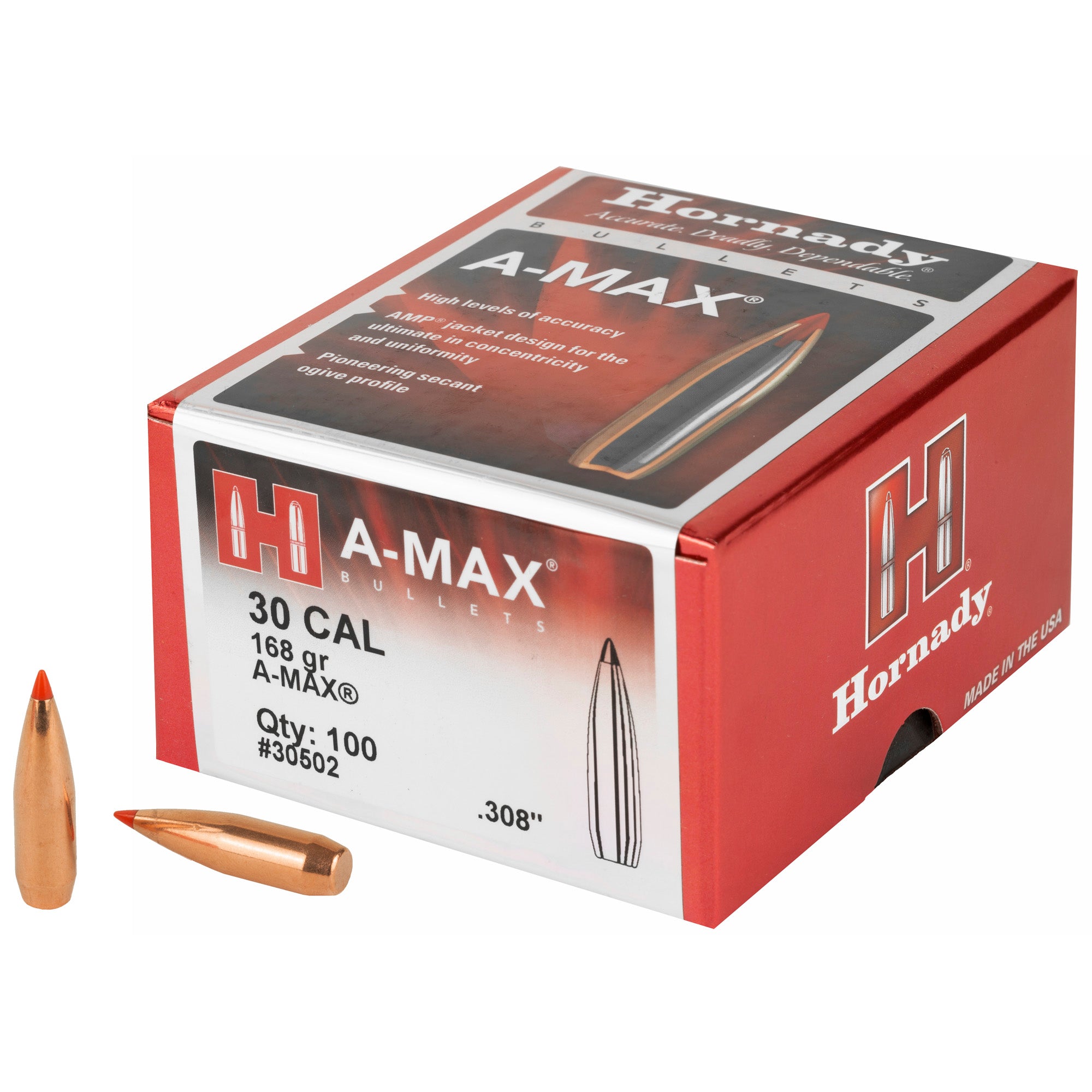 Hrndy Match A-max 30cal 168gr 100ct