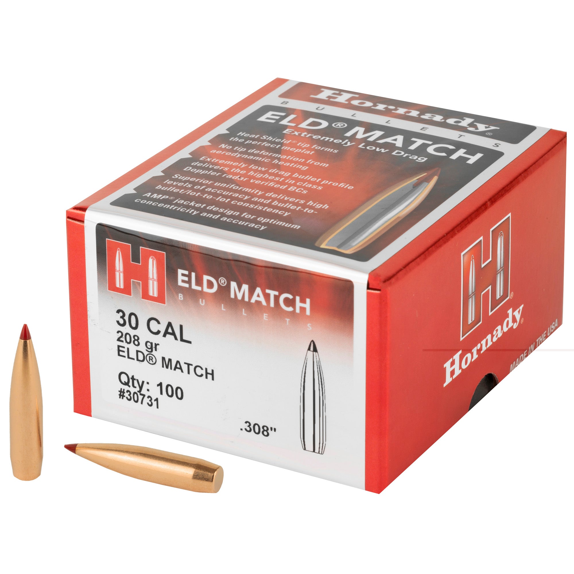 Hrndy Eld-m 30cal .308 208gr 100ct