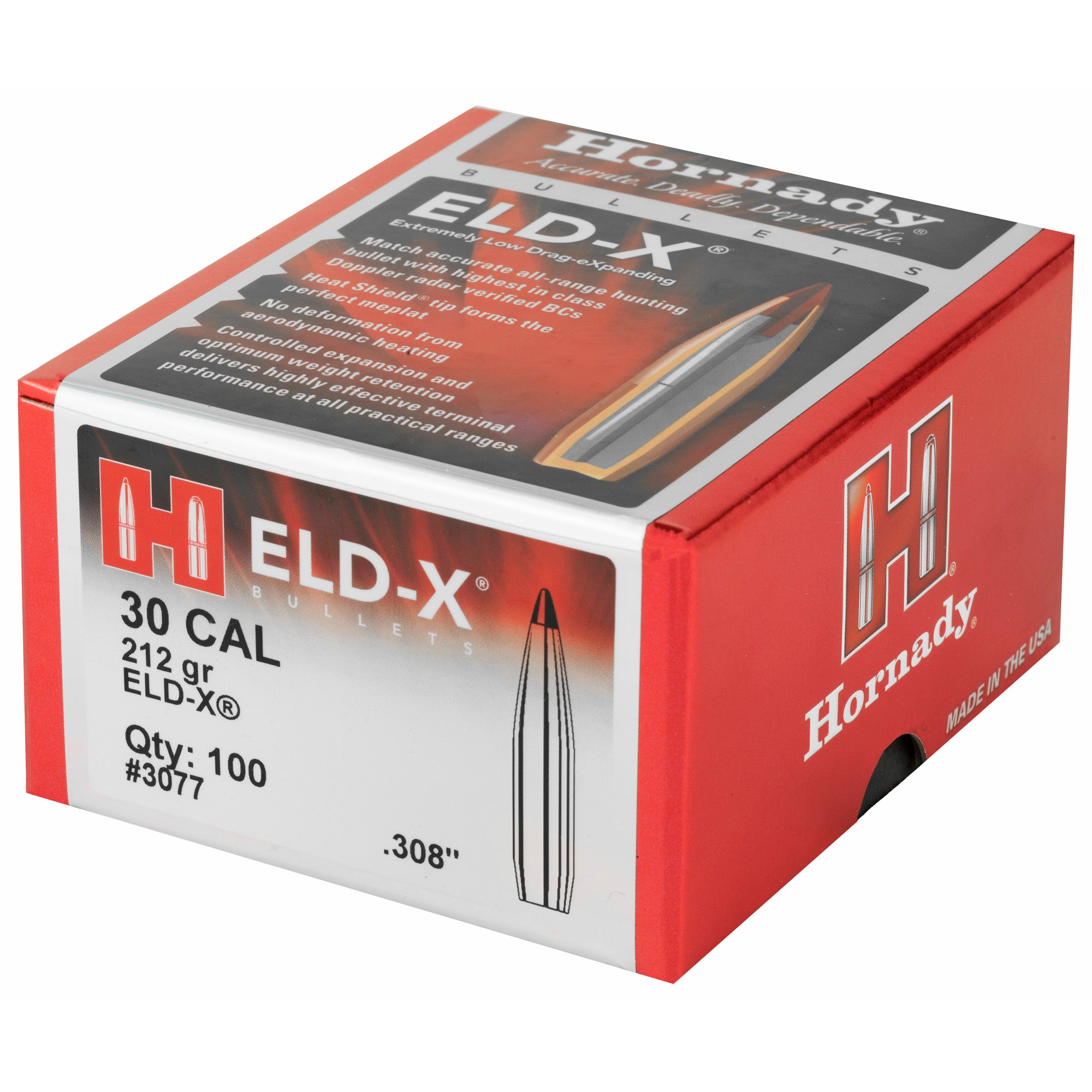 Hrndy Eld-x 30cal .308 212gr 100ct