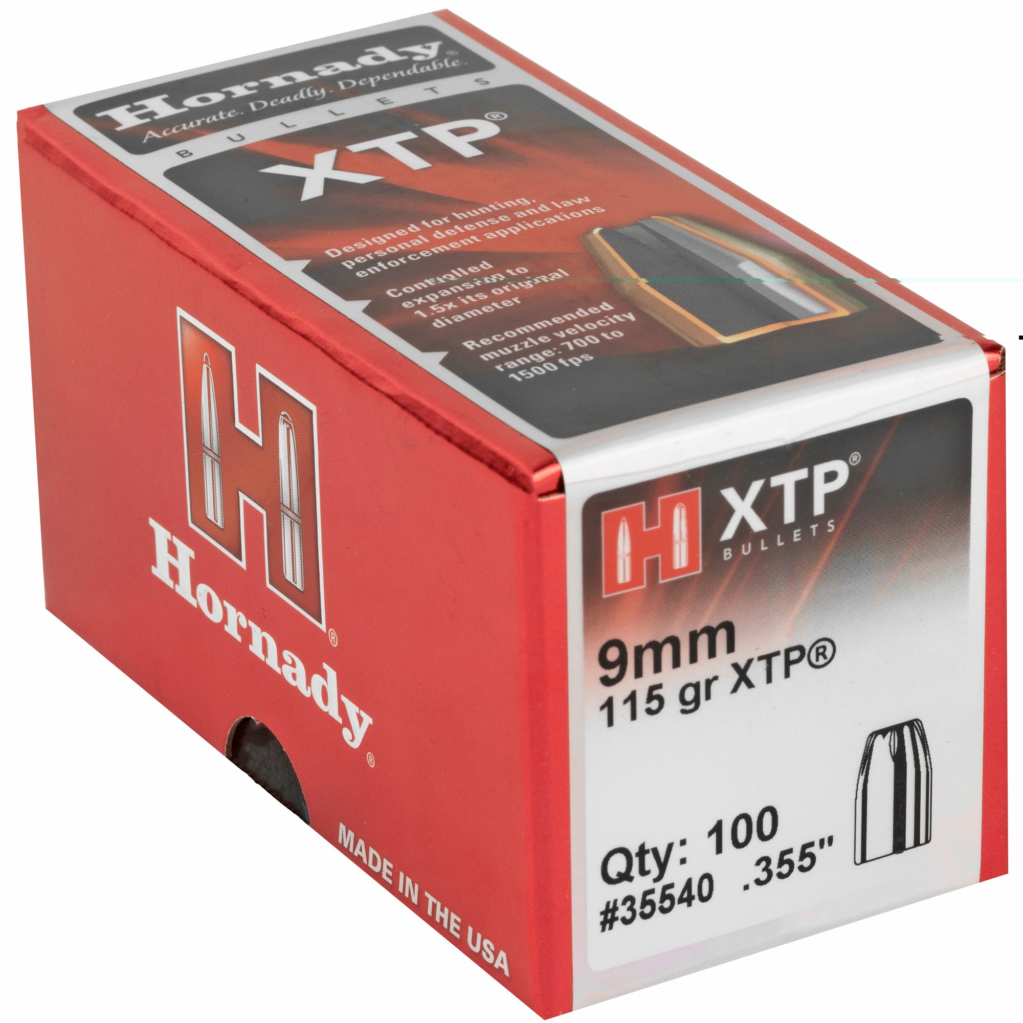 Hrndy Xtp 9mm .355 115gr 100ct