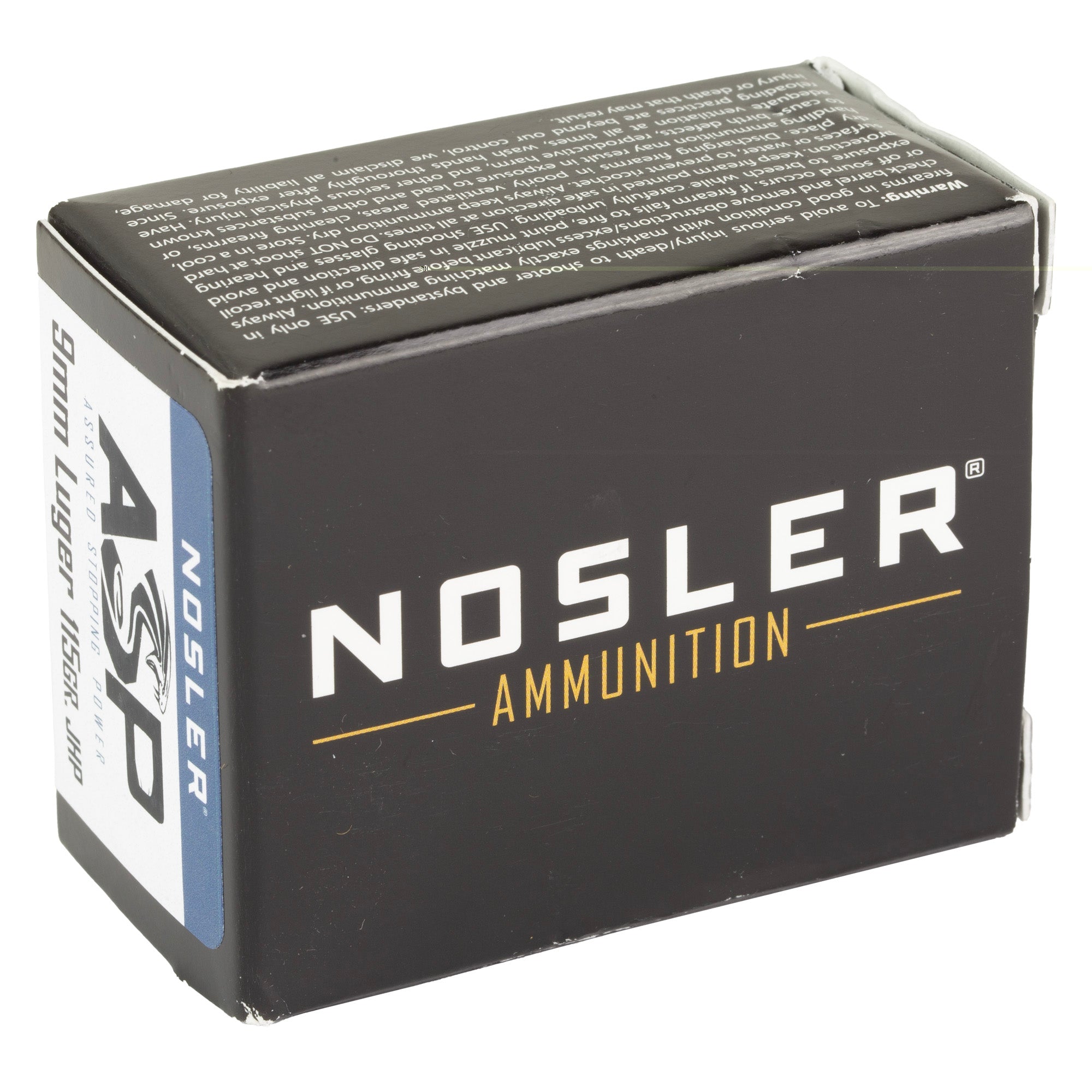 Nosler Asp 9mm 115gr Hg Jhp 20/400