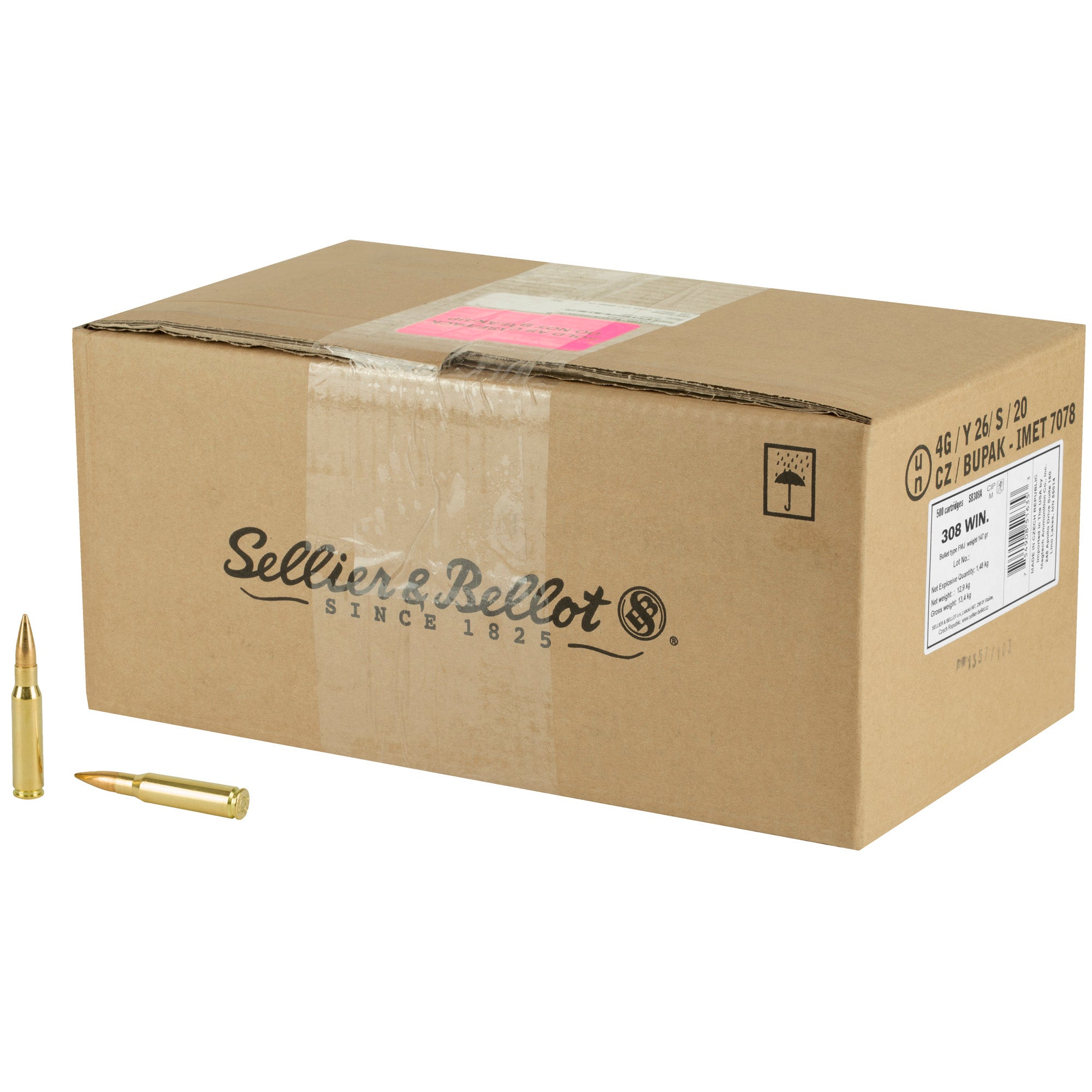 S&b 308win 147gr Fmj 500rd Cs