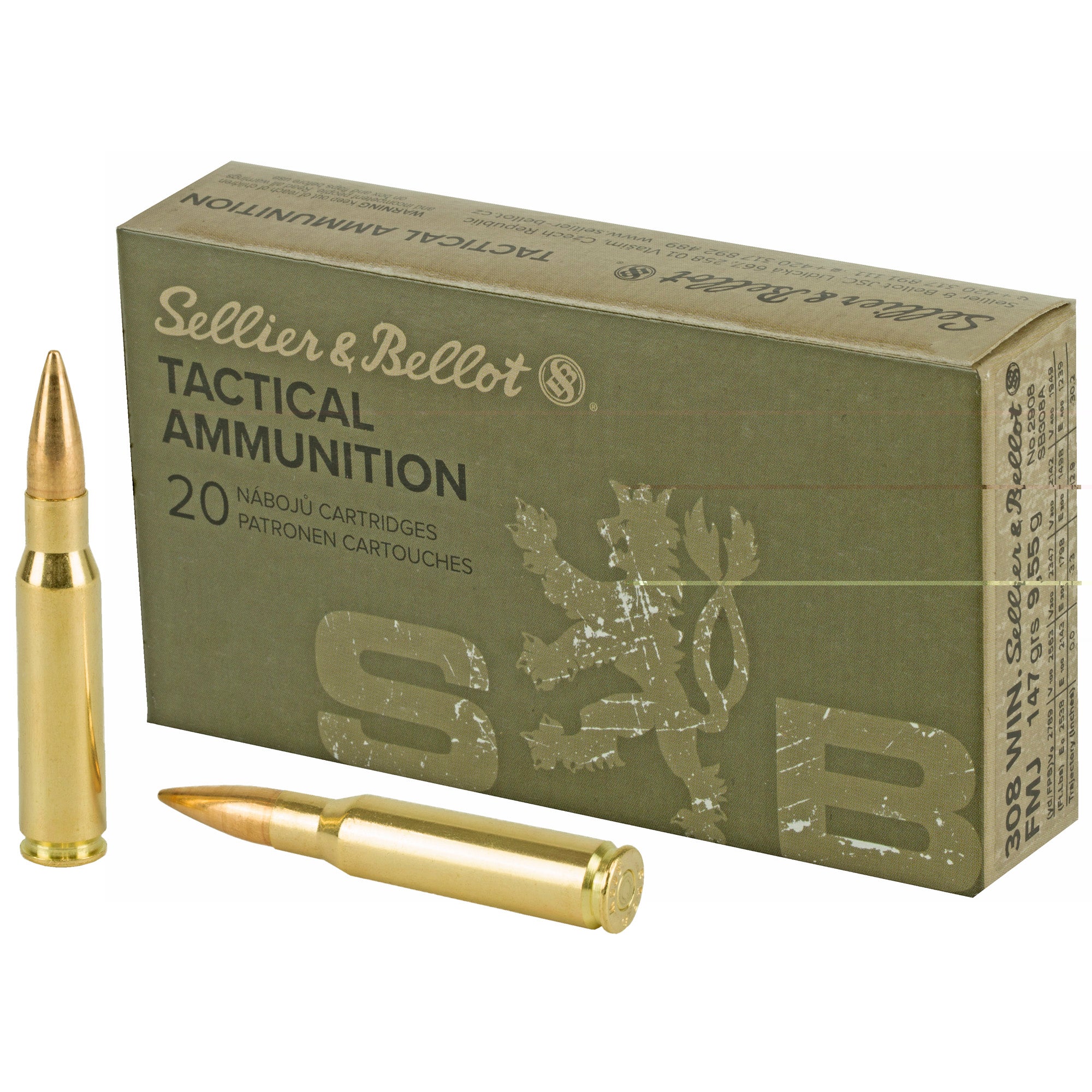 S&b 308win 147gr Fmj 500rd Cs